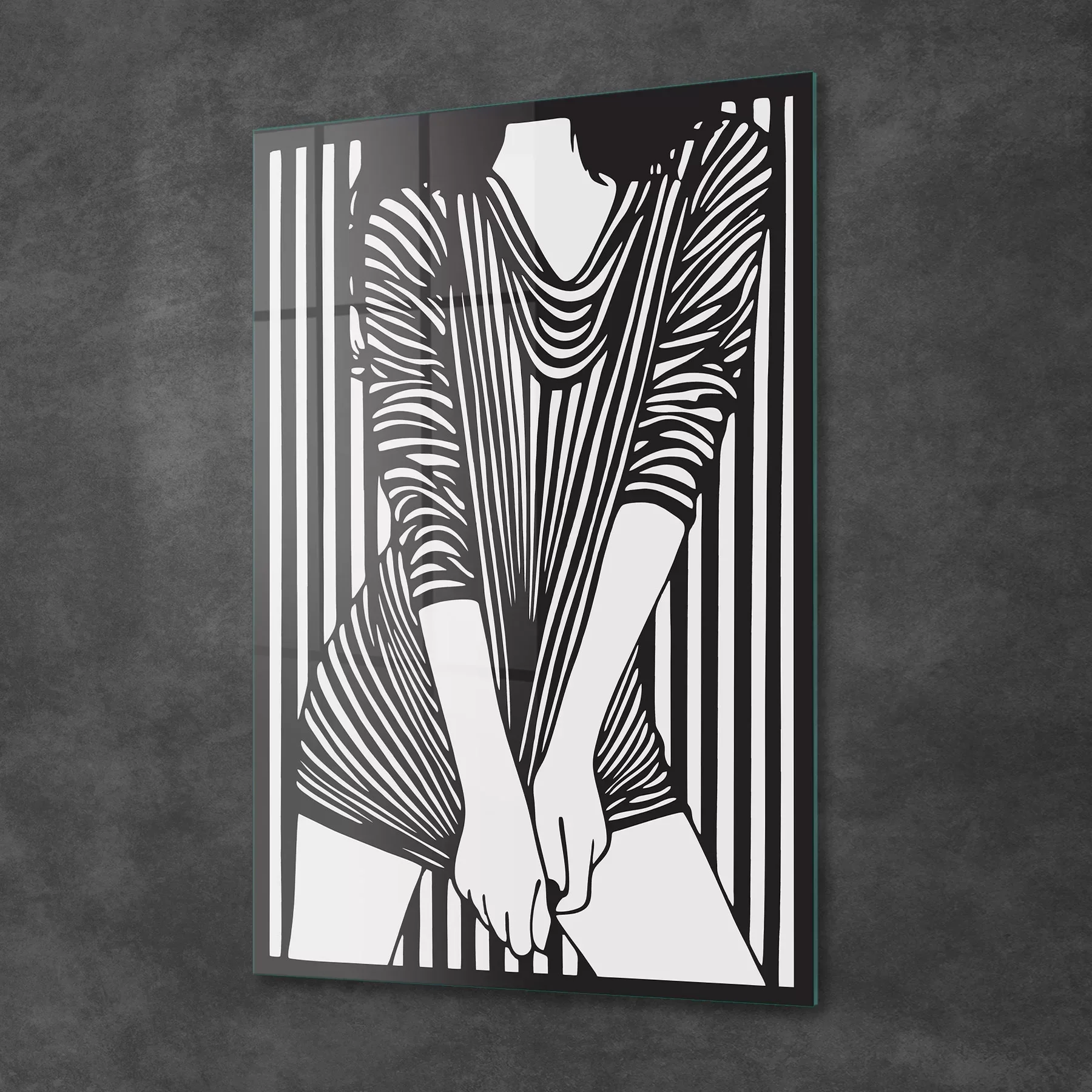 Picture of Decovetro Cam Tablo Black White Woman 30x40 cm