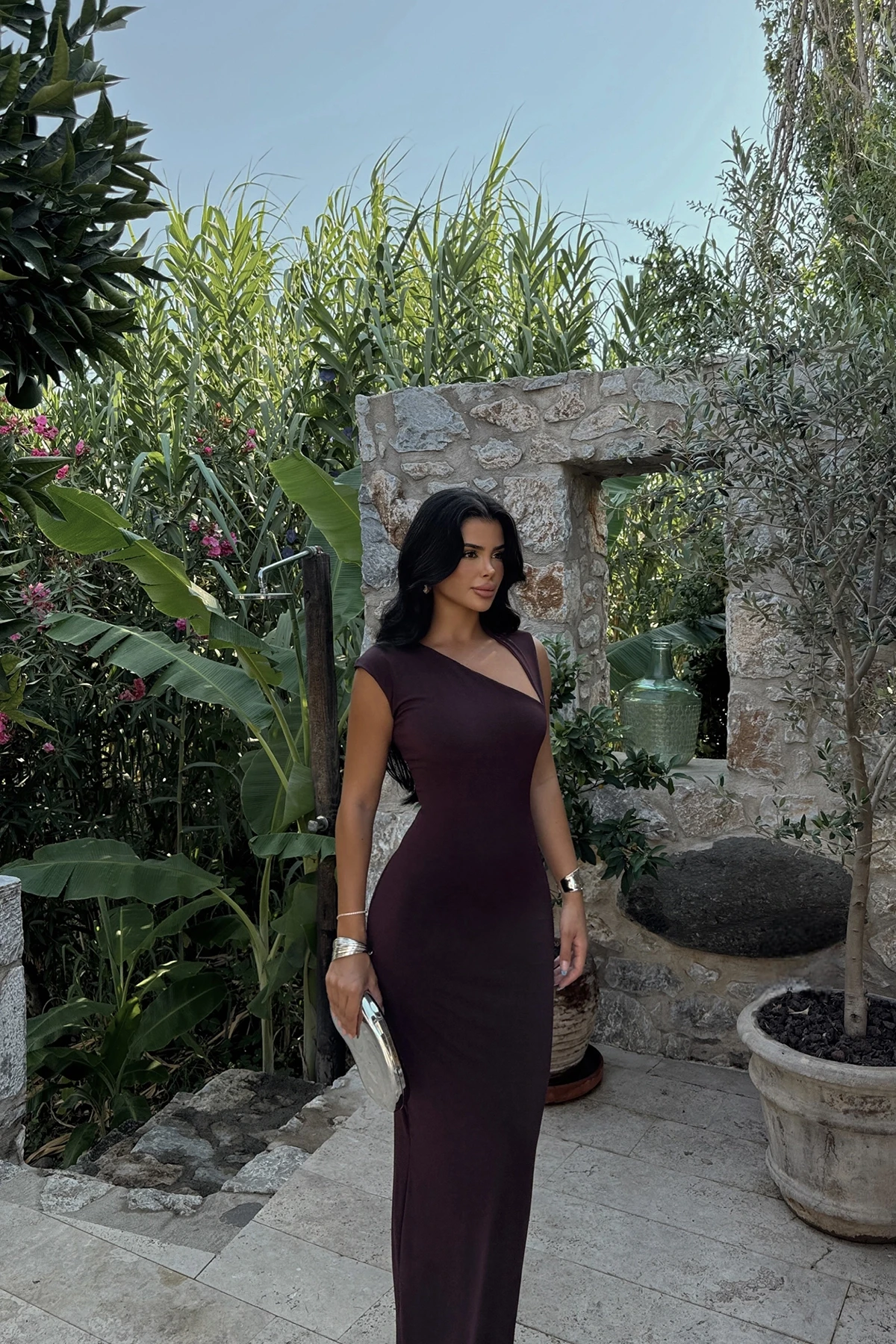 Picture of Brown One Sleeve Dress