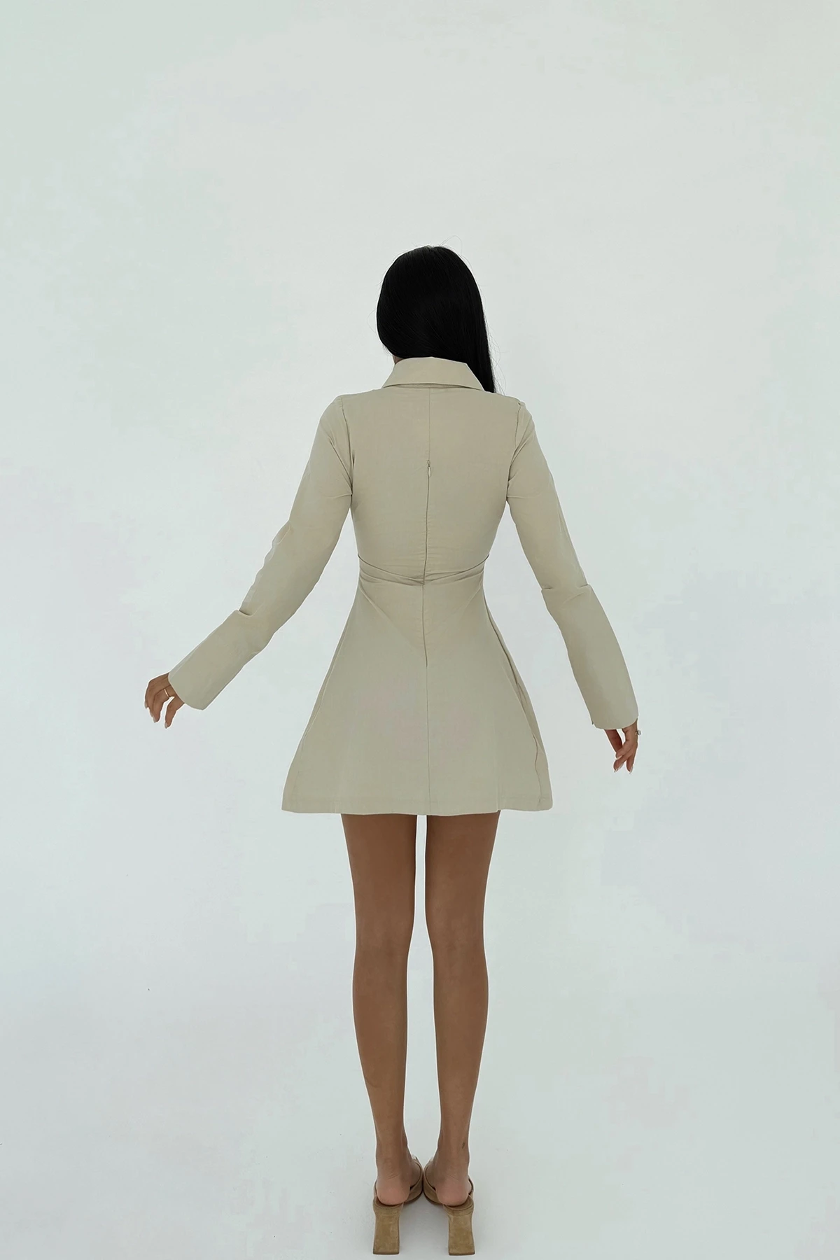 Picture of Cream Herda Flared Dress