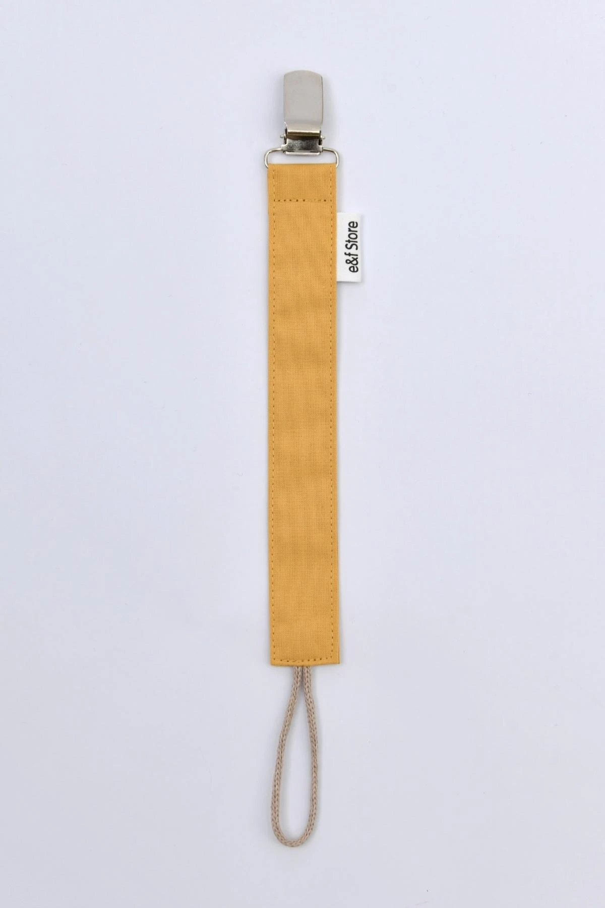 Picture of Pamuk Kumaşlı Emzik Zinciri – Hardal Sarısı