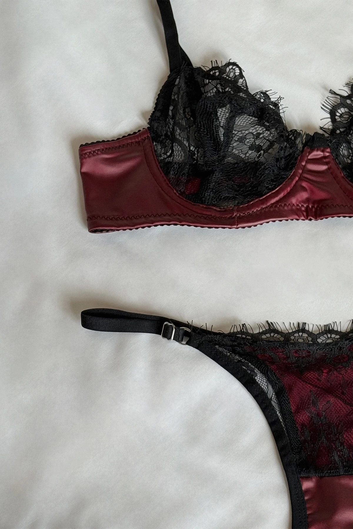 Picture of Burgundy Lace Detail Underwear