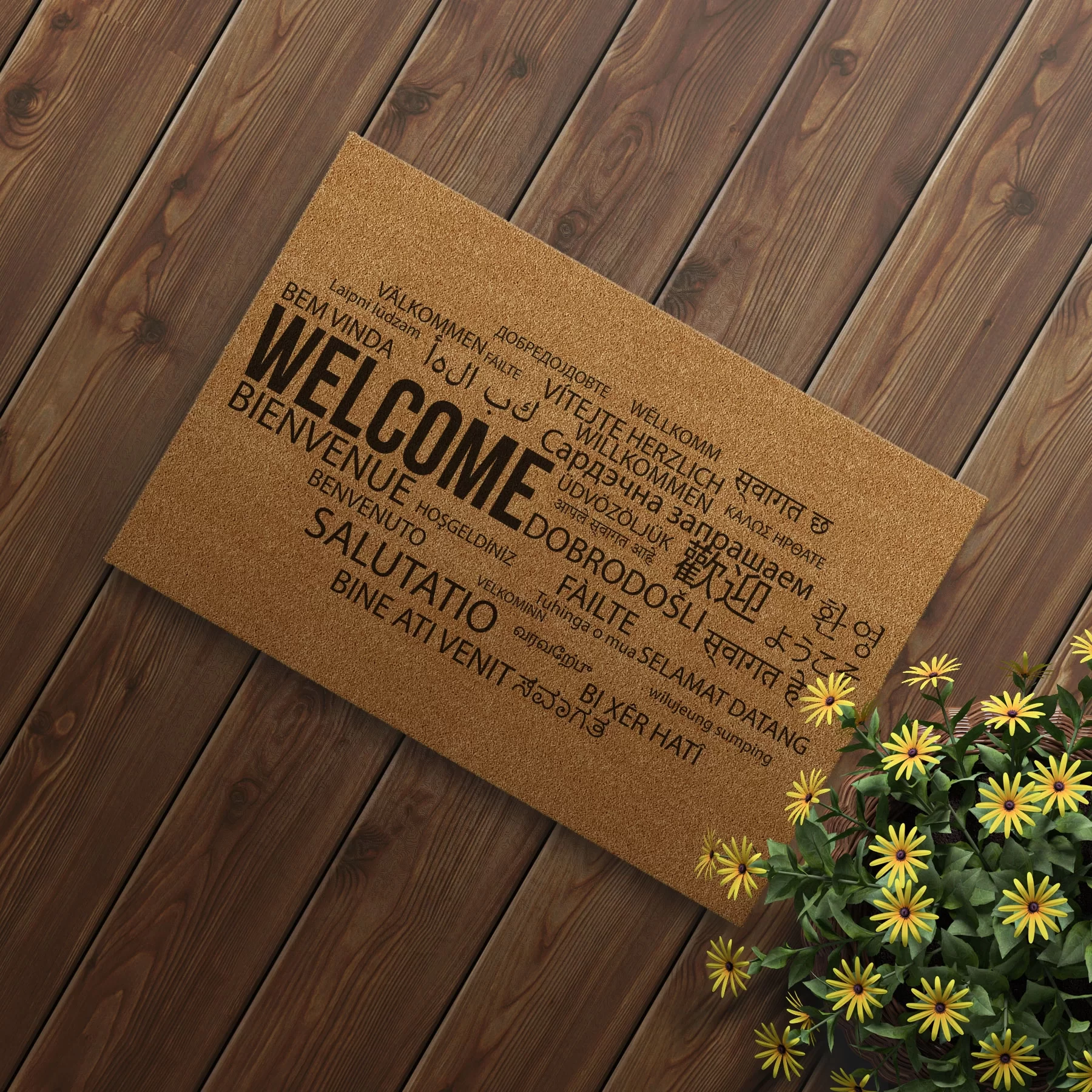 Picture of Decovetro Paspas Hoşgeldiniz Desenli Kapı Önü Paspası 40 x 60 Cm