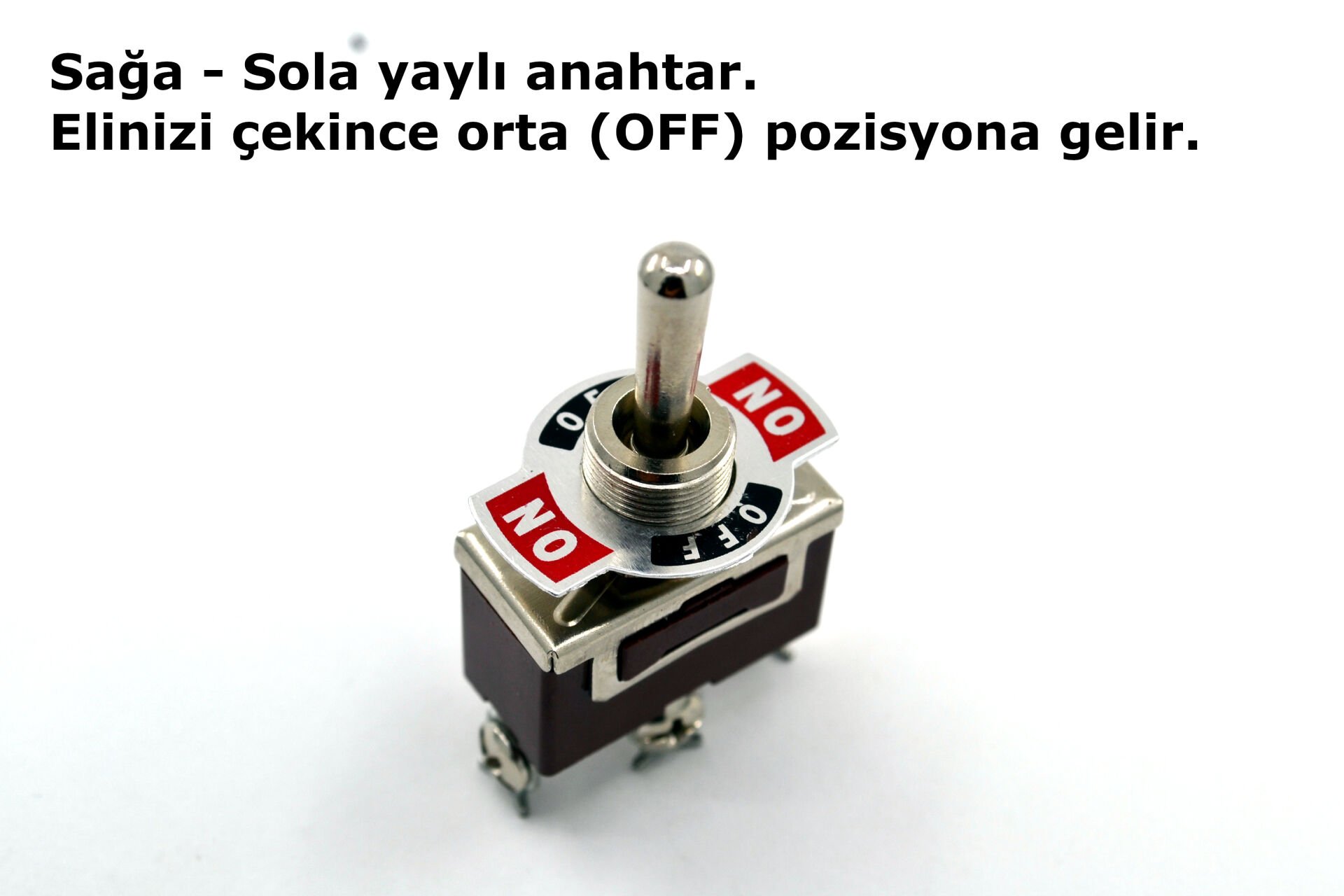 Picture of Toggle Switch 1-0-2 Yaylı Metal Anahtar 3 Pin 12V-220V 15A MT-ANY12