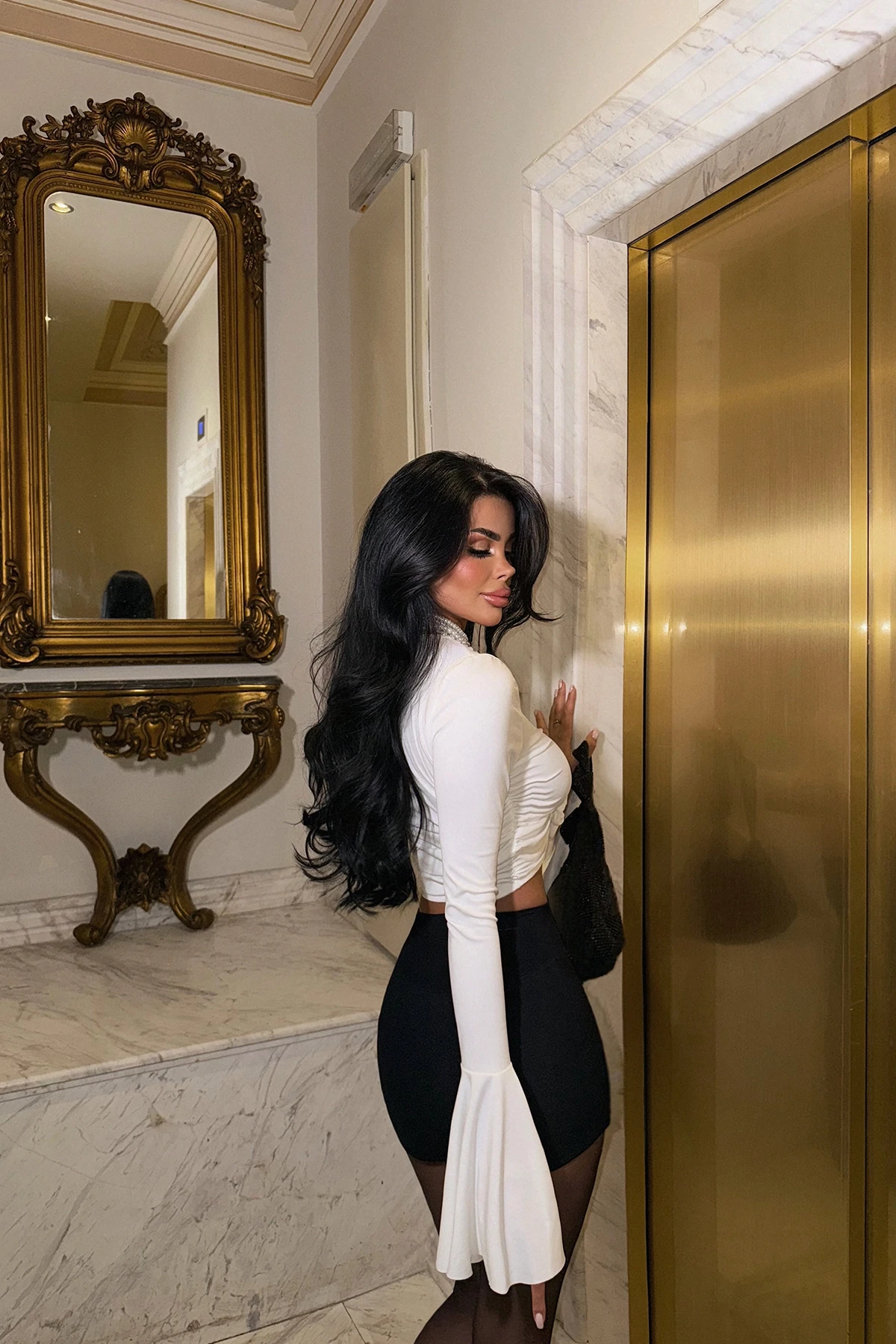 Picture of White Rose Detail Crop Top