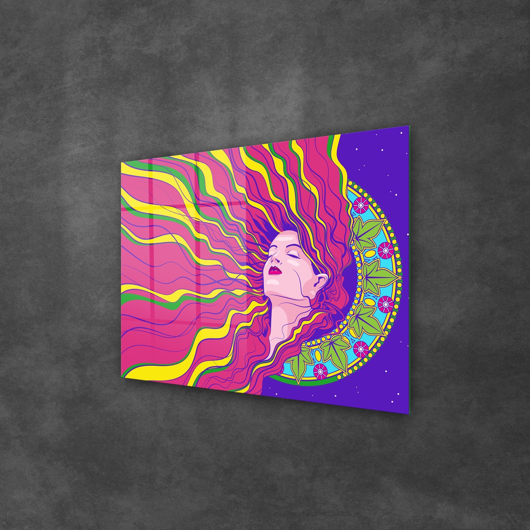 Picture of Decovetro Cam Tablo Spiritual Woman Colorful 50x70 cm