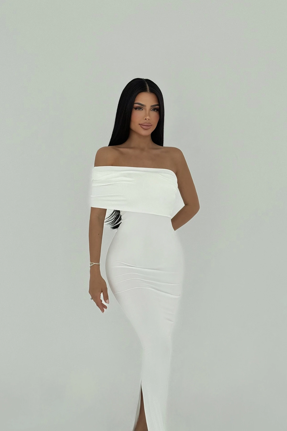 Picture of White Vanya Single Sleeve Dress