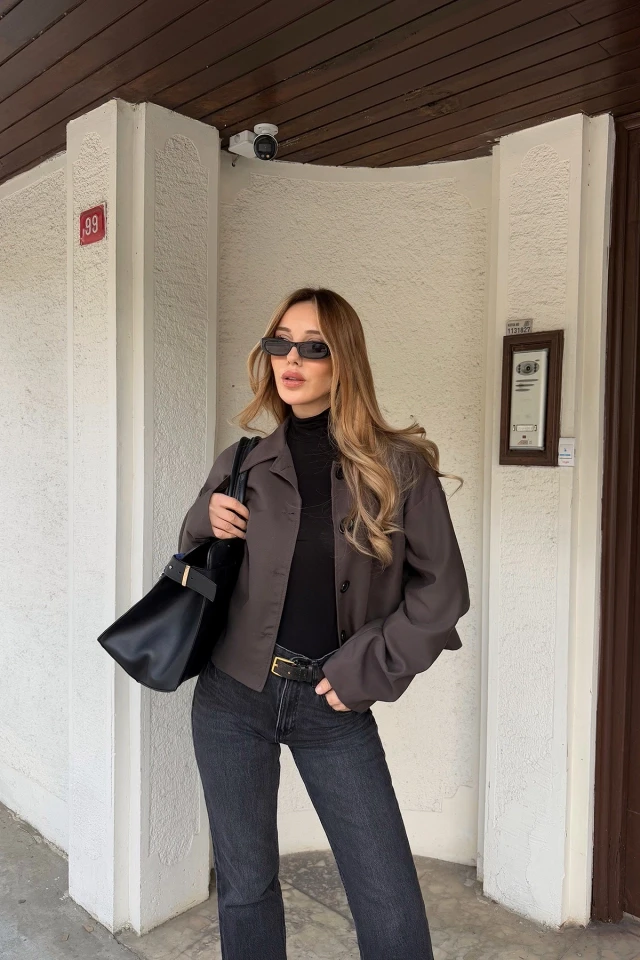 Picture of Brown Button-Front Jacket