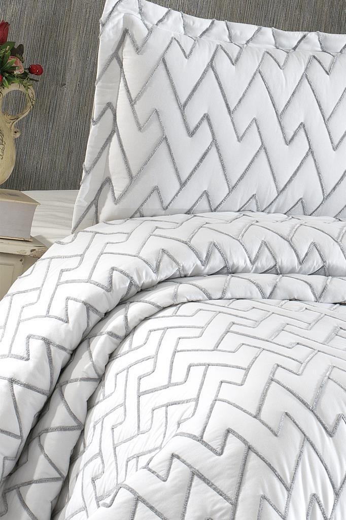 Picture of Maria Kapitoneli Çift Kişilik Yatak Örtüsü 230x240 Krem Gri