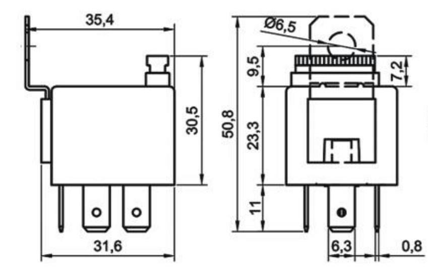Picture of 12V 30A Mini Röle 4 Fişli Sigortalı Toz Ve Su Geçirmez