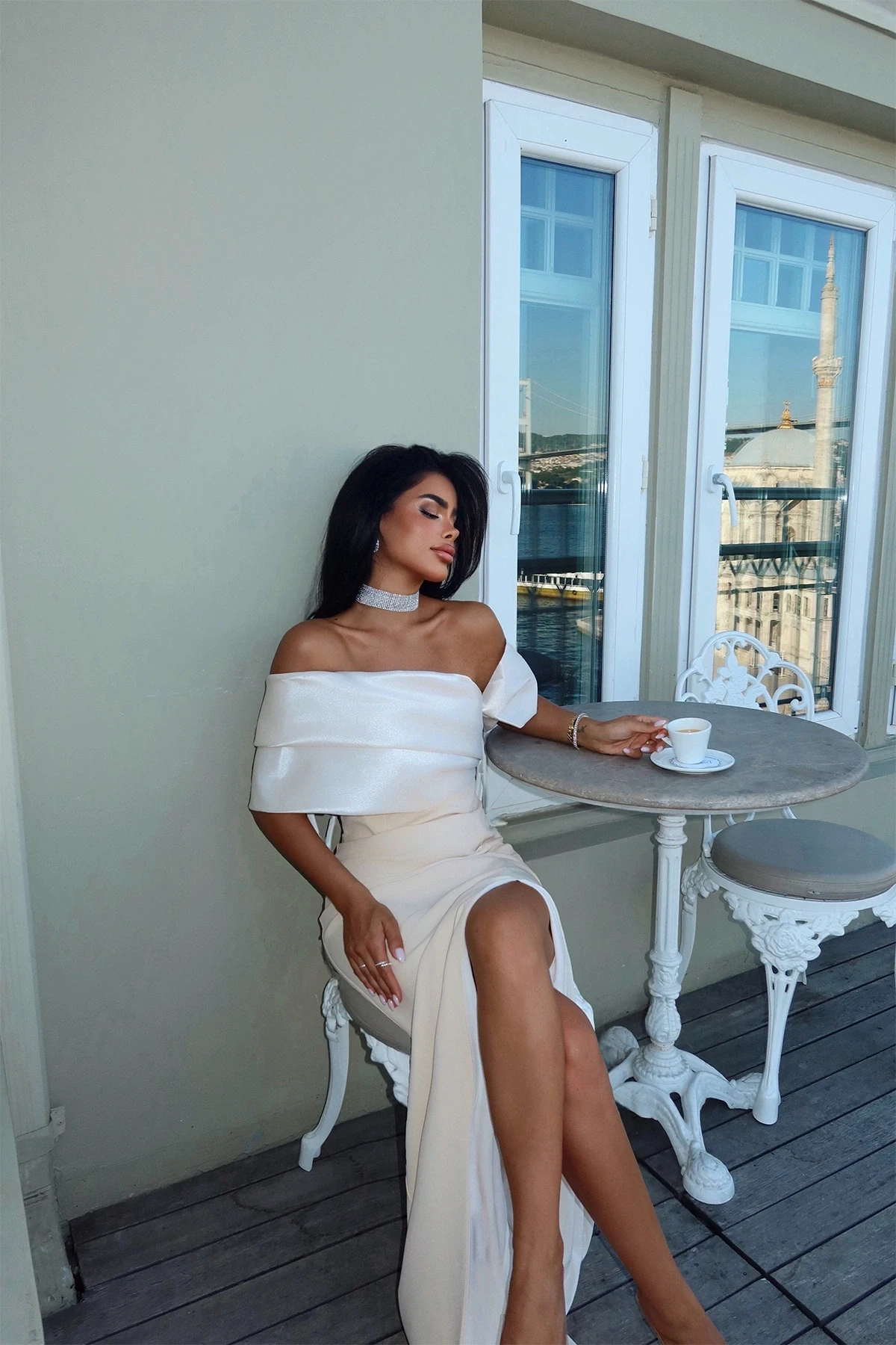 Picture of Beige Strapless Long Evening Dress