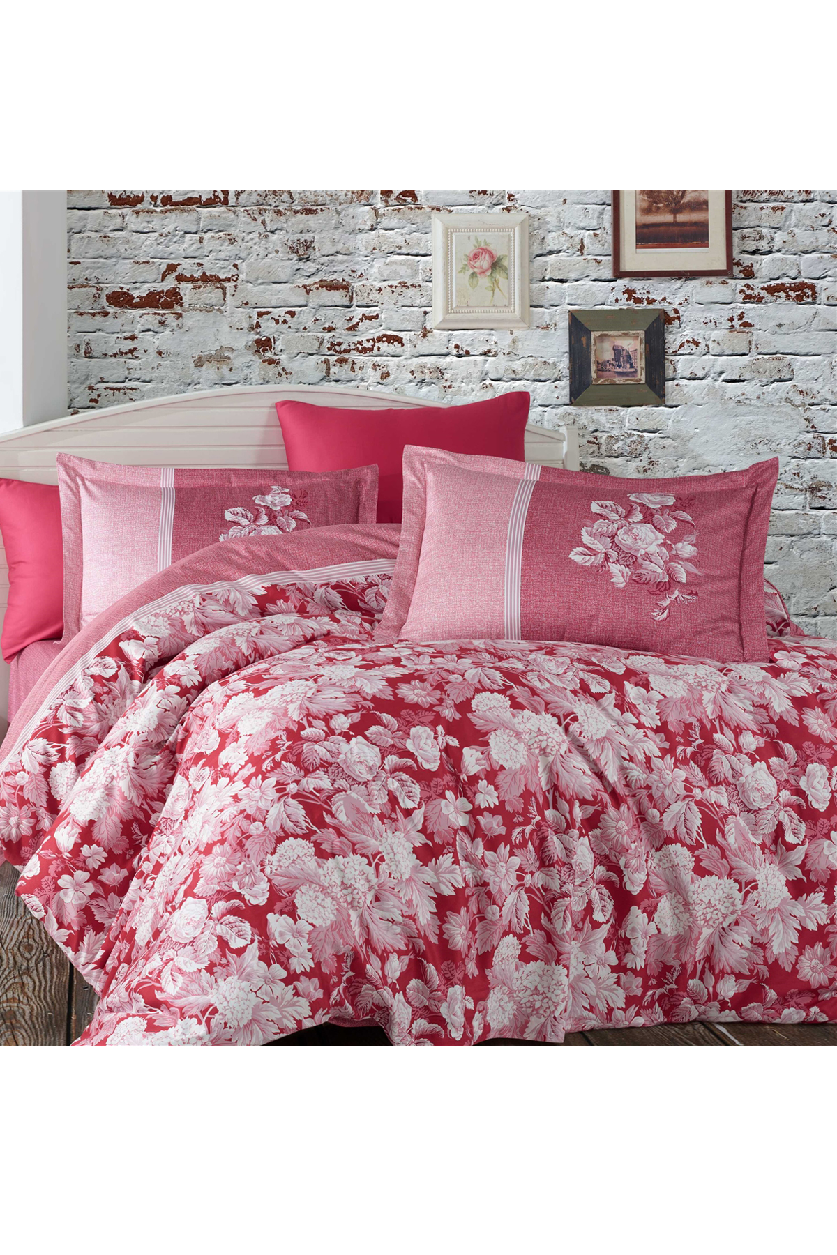 Picture of Amalia Pamuk Saten Çift Kişilik Nevresim Takımı Bordo