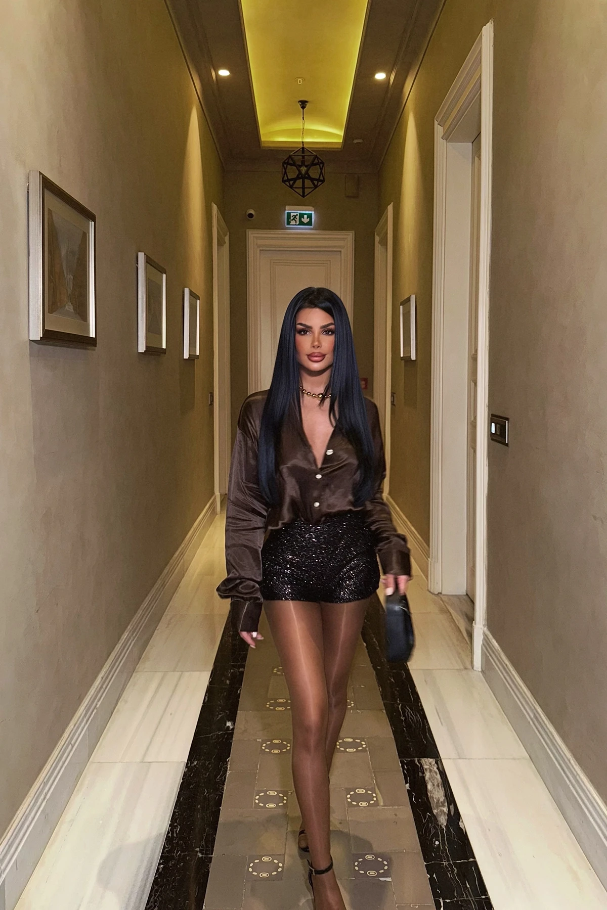 Picture of Lilac Sequin Detail Shorts