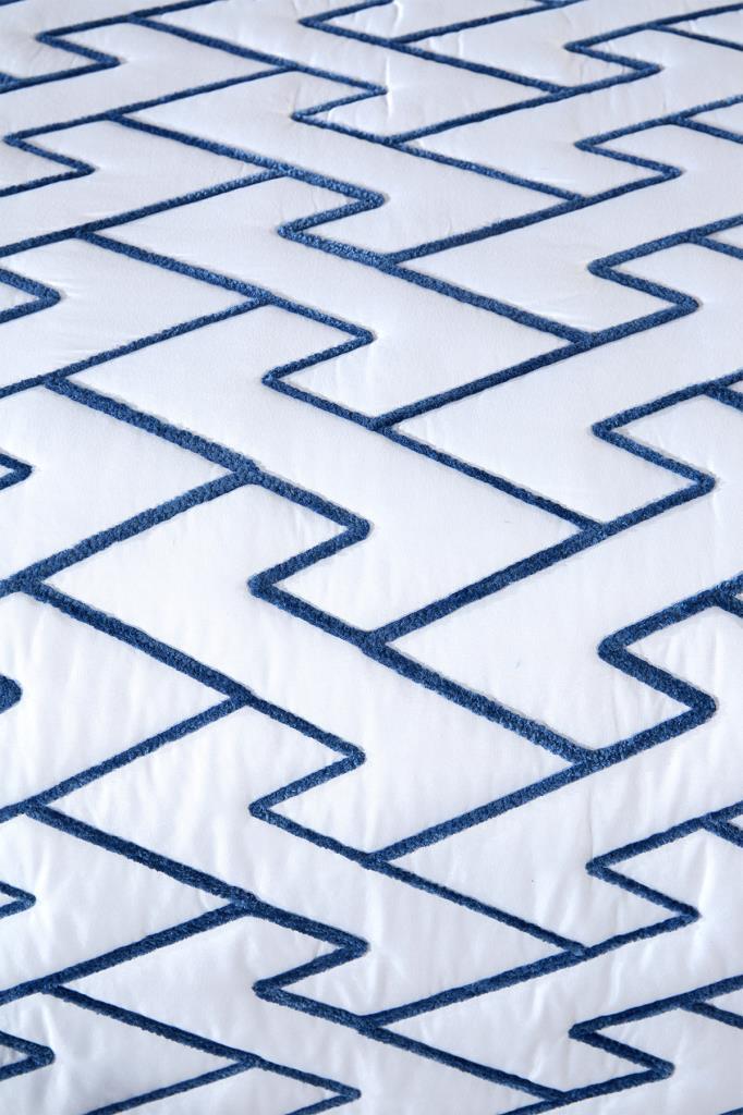 Picture of Maria Kapitoneli Tek Kişilik Yatak Örtüsü 180x240 Krem - Mavi