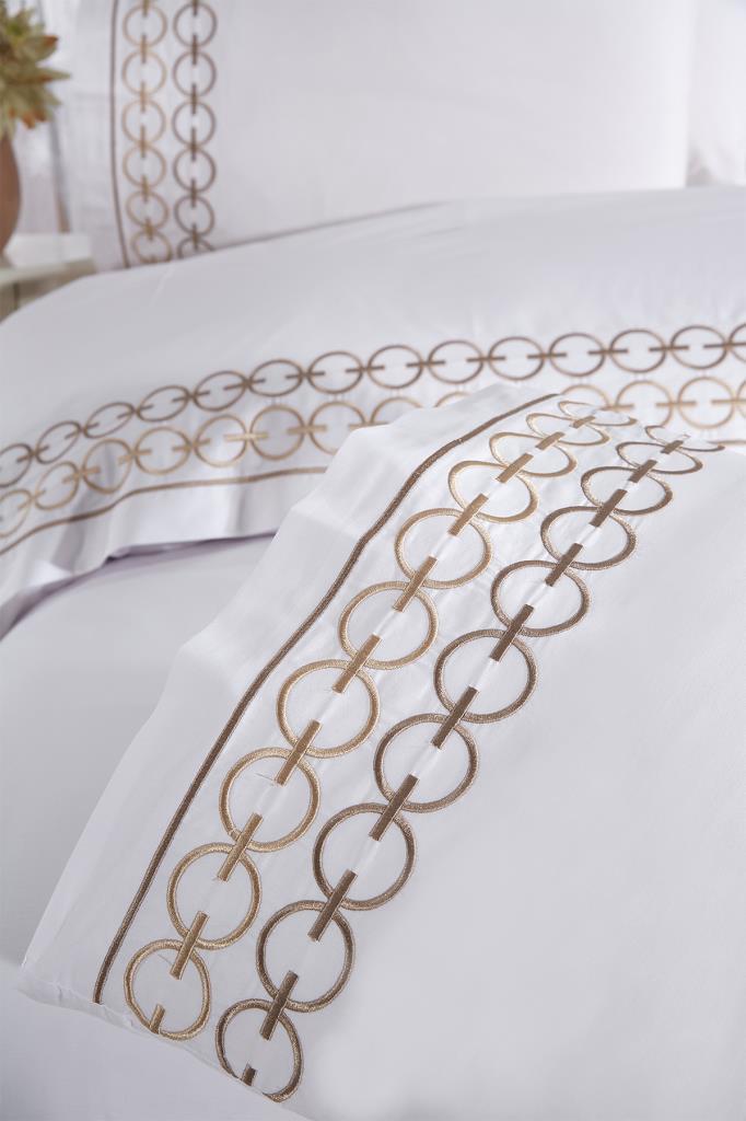 Picture of Vinda Nakışlı 6 Parça Nevresim Takımı Krem