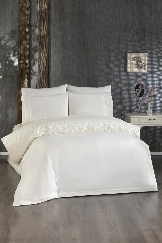 Picture of Fransız Dantelli Tadım Çeyizlik Nevresim Takımı Krem