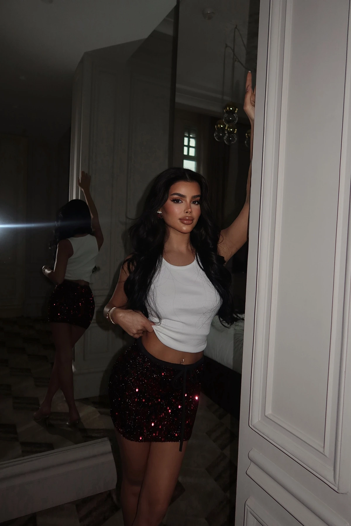 Picture of Red Tied Mini Skirt