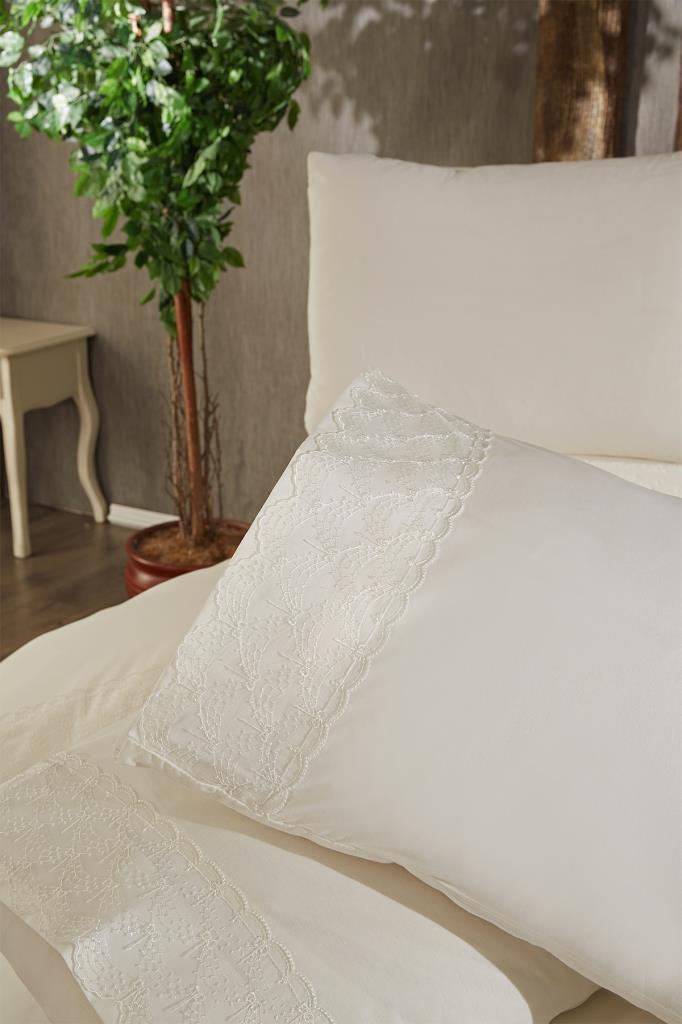 Picture of Fransız Dantelli Serap Çeyizlik Nevresim Takımı Krem