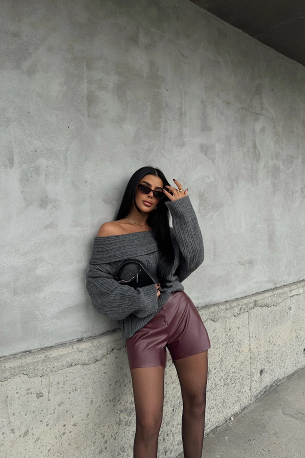 Picture of Madonna Collar Anthracite Knitwear Sweater