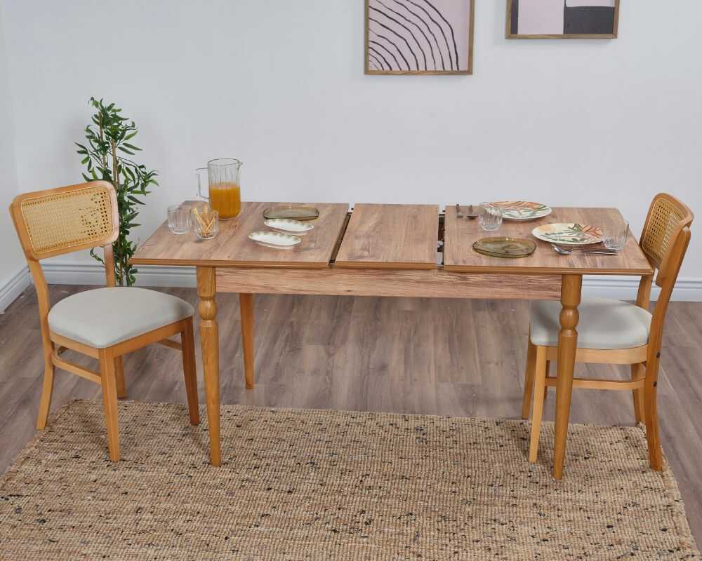 Picture of Hazeran 2 Sandalye 1 Bench Açılır Masa Takımı 80x130 / 80x160