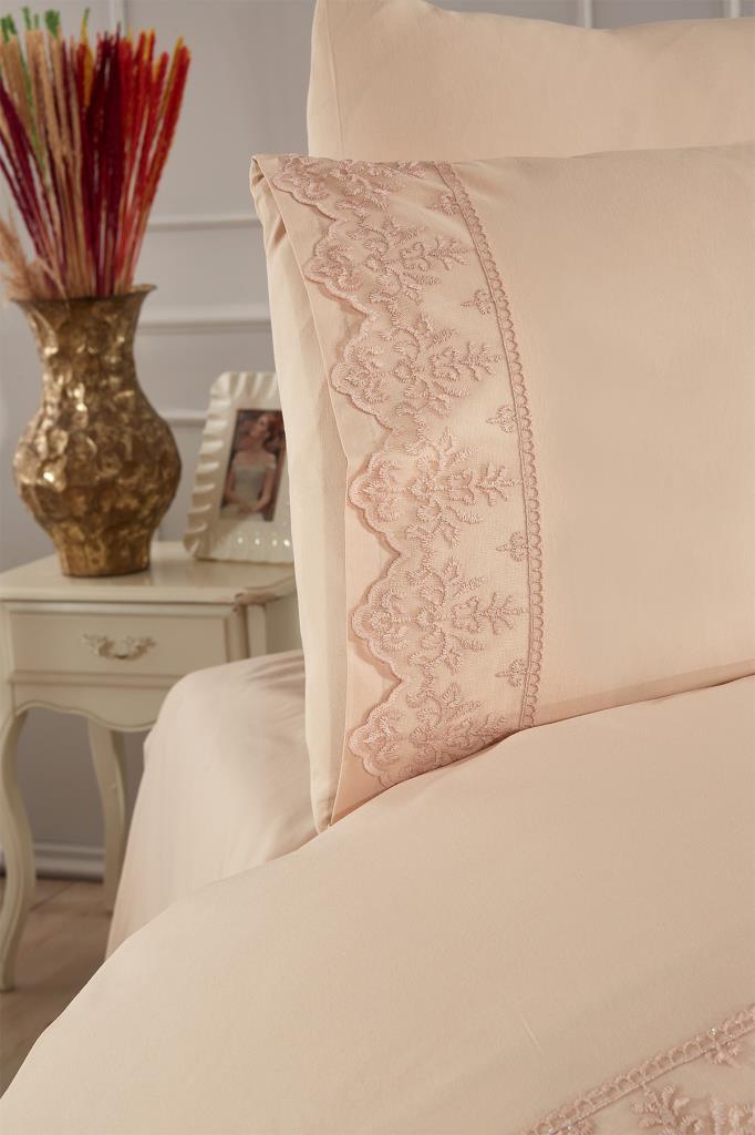 Picture of Fransız Dantelli Sara Çeyizlik Nevresim Takımı Cappucino