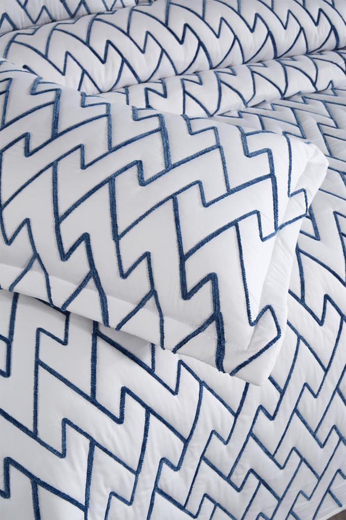 Picture of Maria Kapitoneli Çift Kişilik Yatak Örtüsü 230x240 Krem Mavi