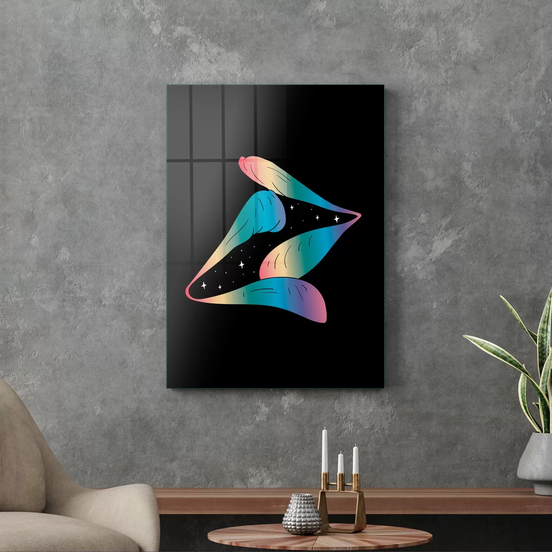 Picture of Decovetro Cam Tablo LGBT Kissing Lips 50x70 cm