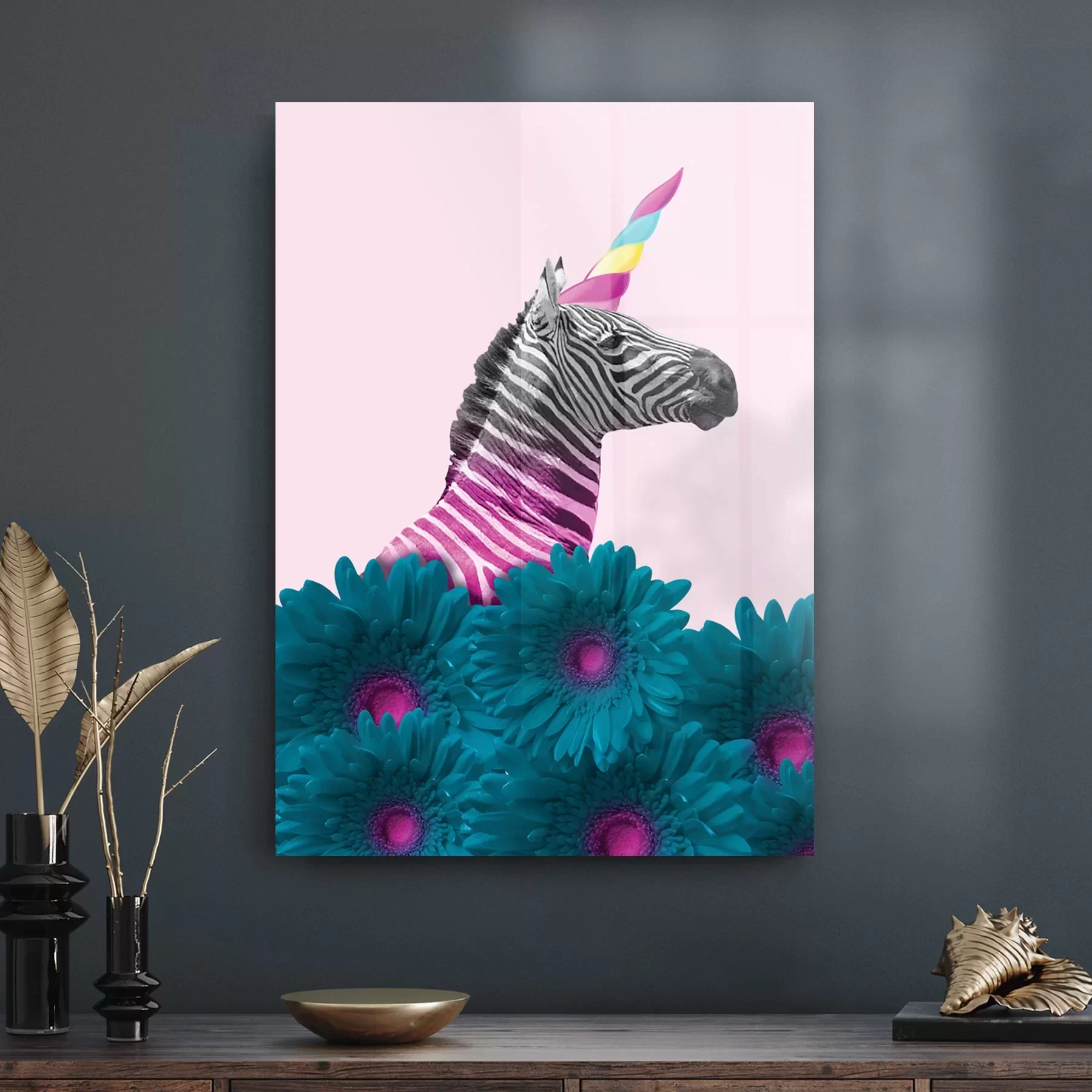 Picture of Decovetro Cam Tablo Modern Pop Art Unicorn 30x40 cm