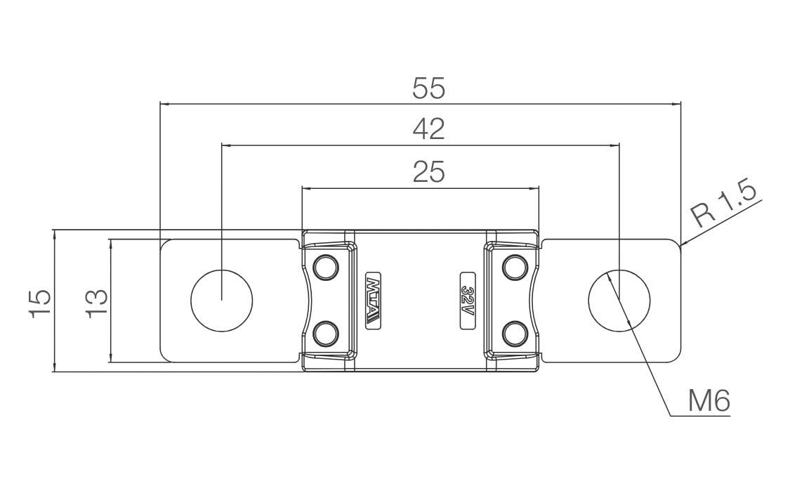 Picture of Mega Compact Sigorta CAL.5 Siyah Cal5 DC Bakır