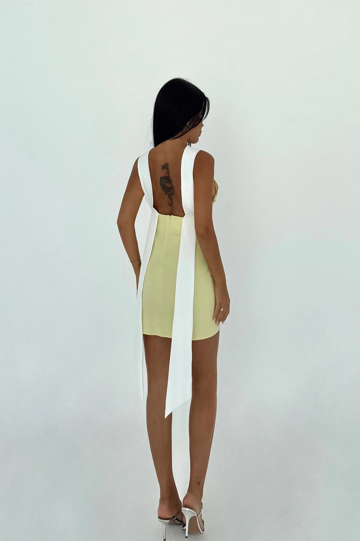 Picture of Yellow Two-Tone Mini Dress