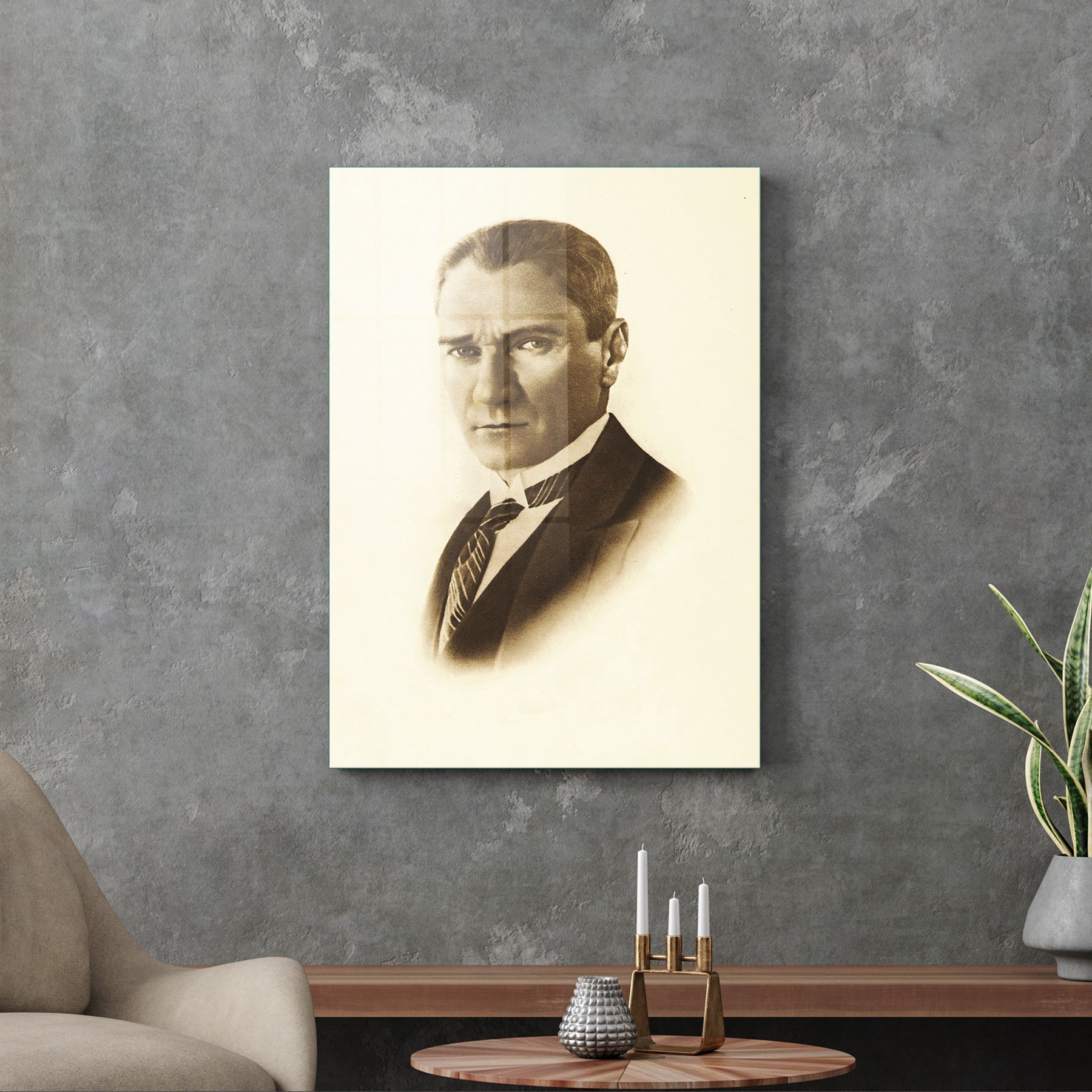 Picture of Decovetro Atatürk Portesi Eskitme Cam Tablo 70x100 cm