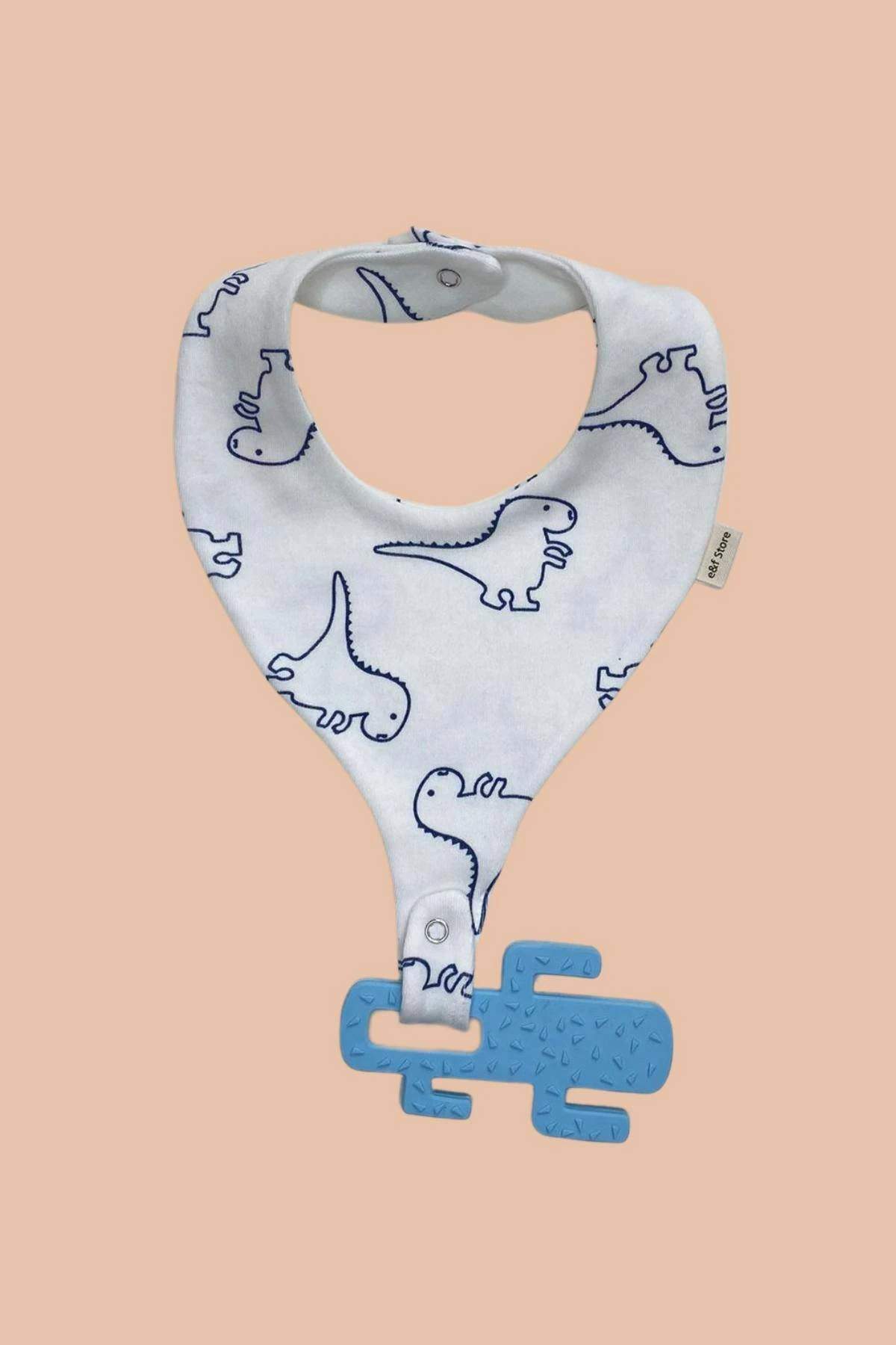 Picture of Emzik Tutucu Mama Önlüğü - Dinazor Desenli Beyaz Pamuk Kumaş