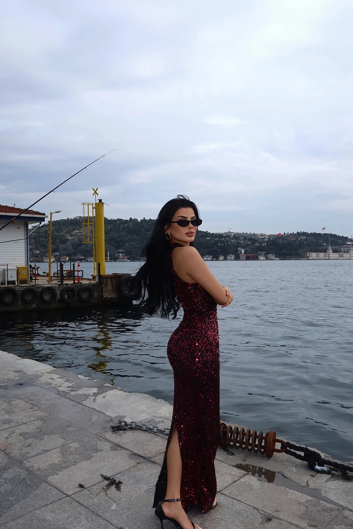 Picture of Fuchsia Shion Sequined Dress