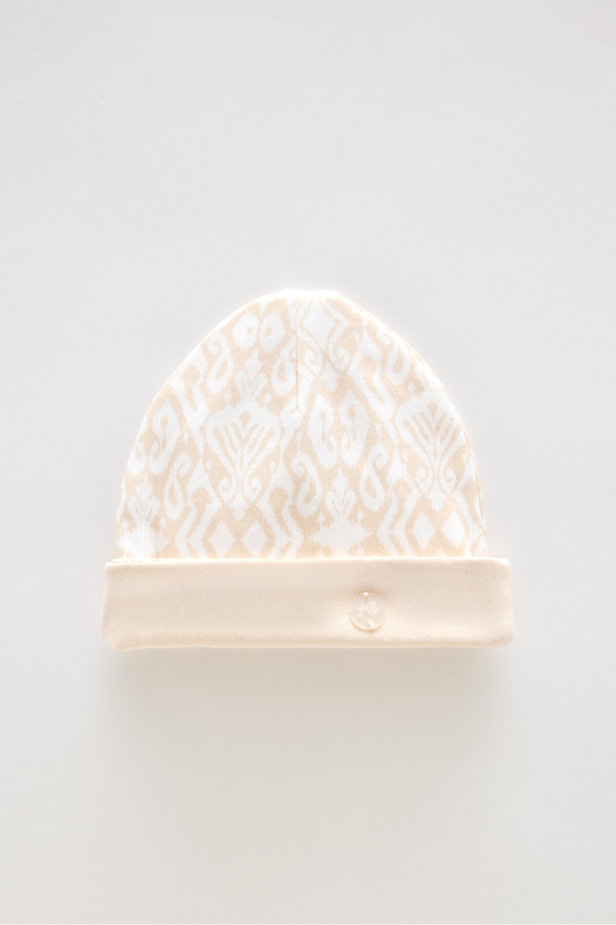 Picture of Yenidoğan Önlük & Şapka Seti - İkat / Bej