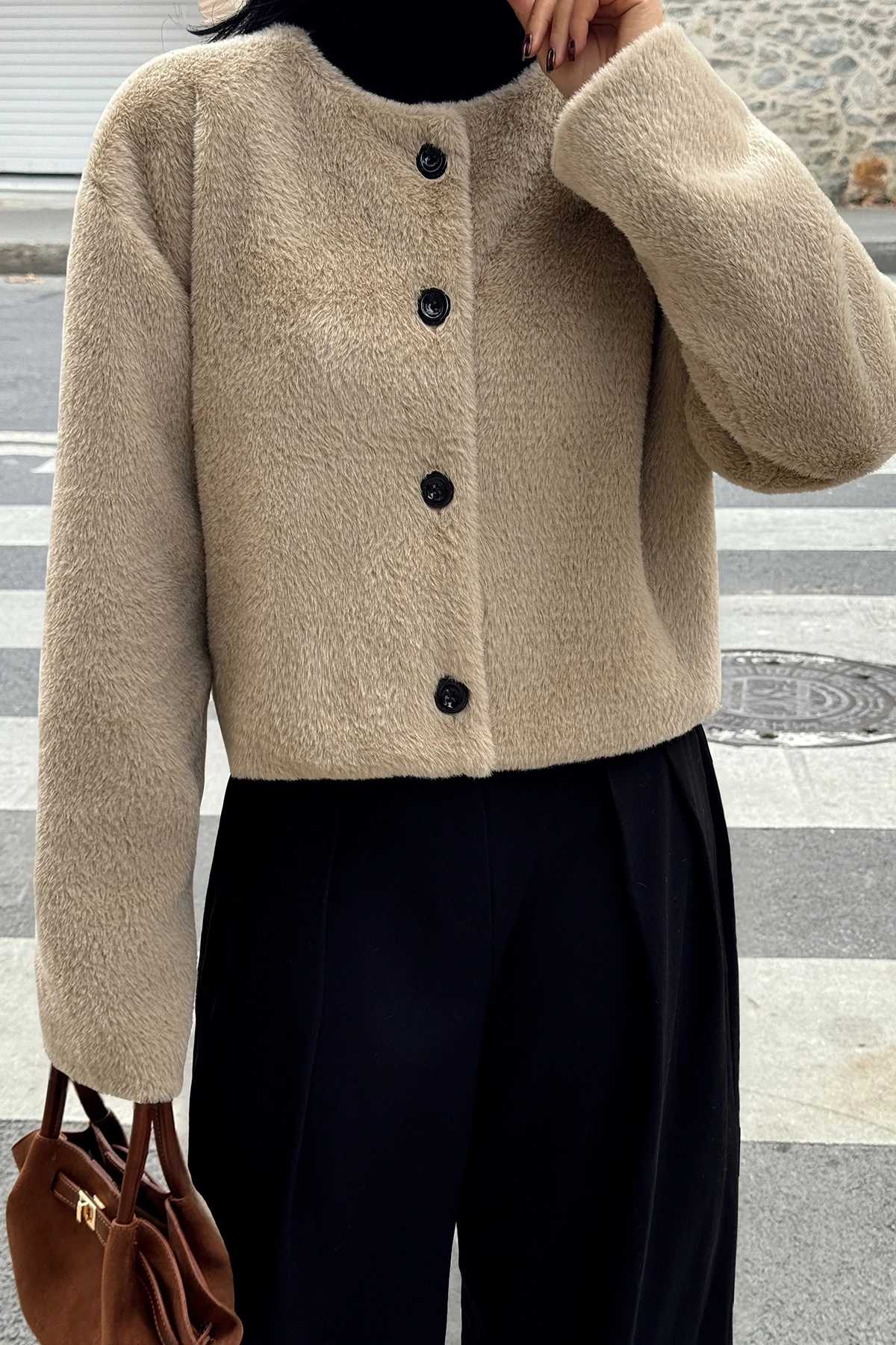 Picture of Cream Button Detail Jacket