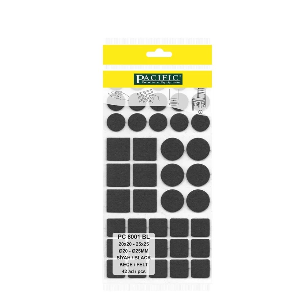 Picture of Yapışkanlı Karma Mobilya Keçesi + Ses Stoperi + Kapı Stoperi ve Çizilmez Tava Koruyucu Keçe Seti