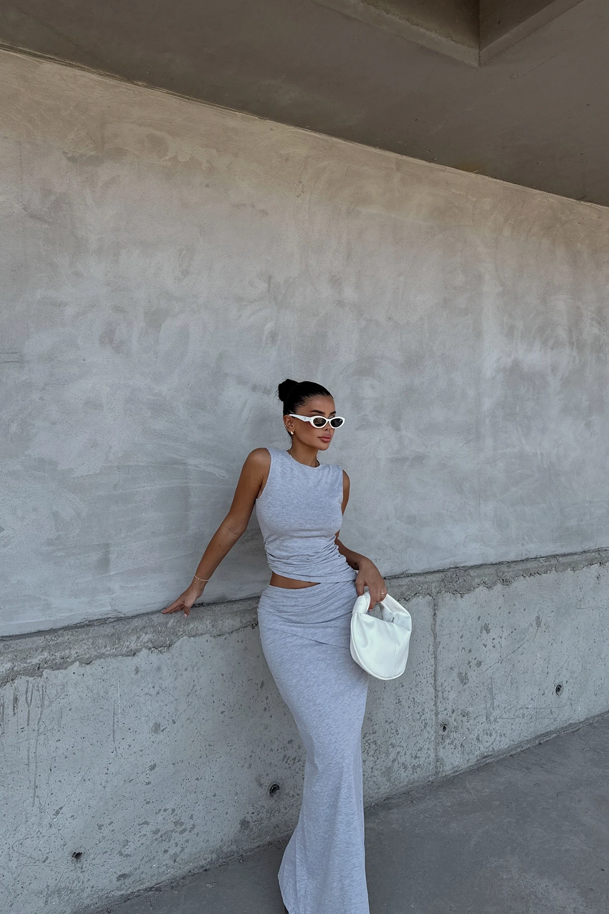 Picture of Gray Gathered Basic Suit