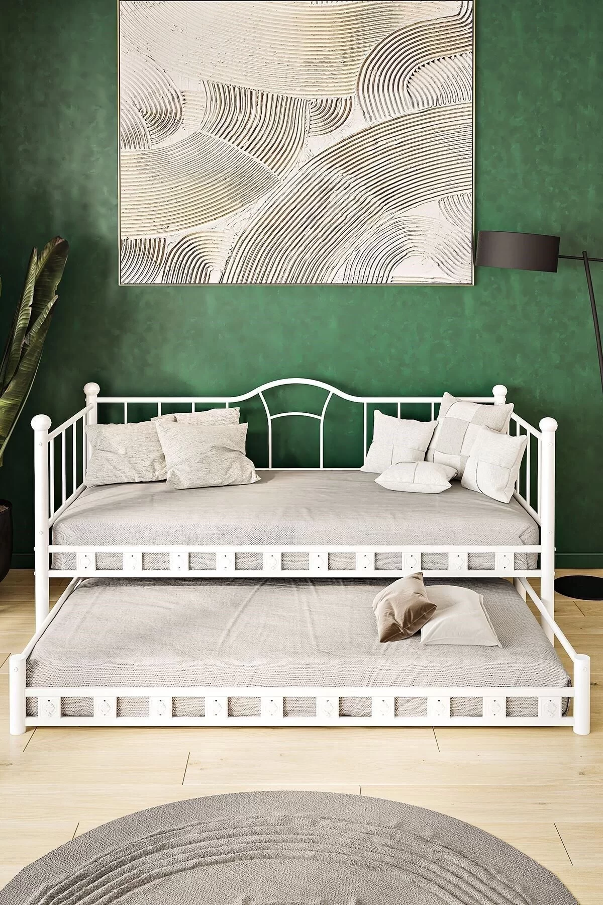 Picture of Kamelya Yavrulu Daybed Sedir Karyola Beyaz