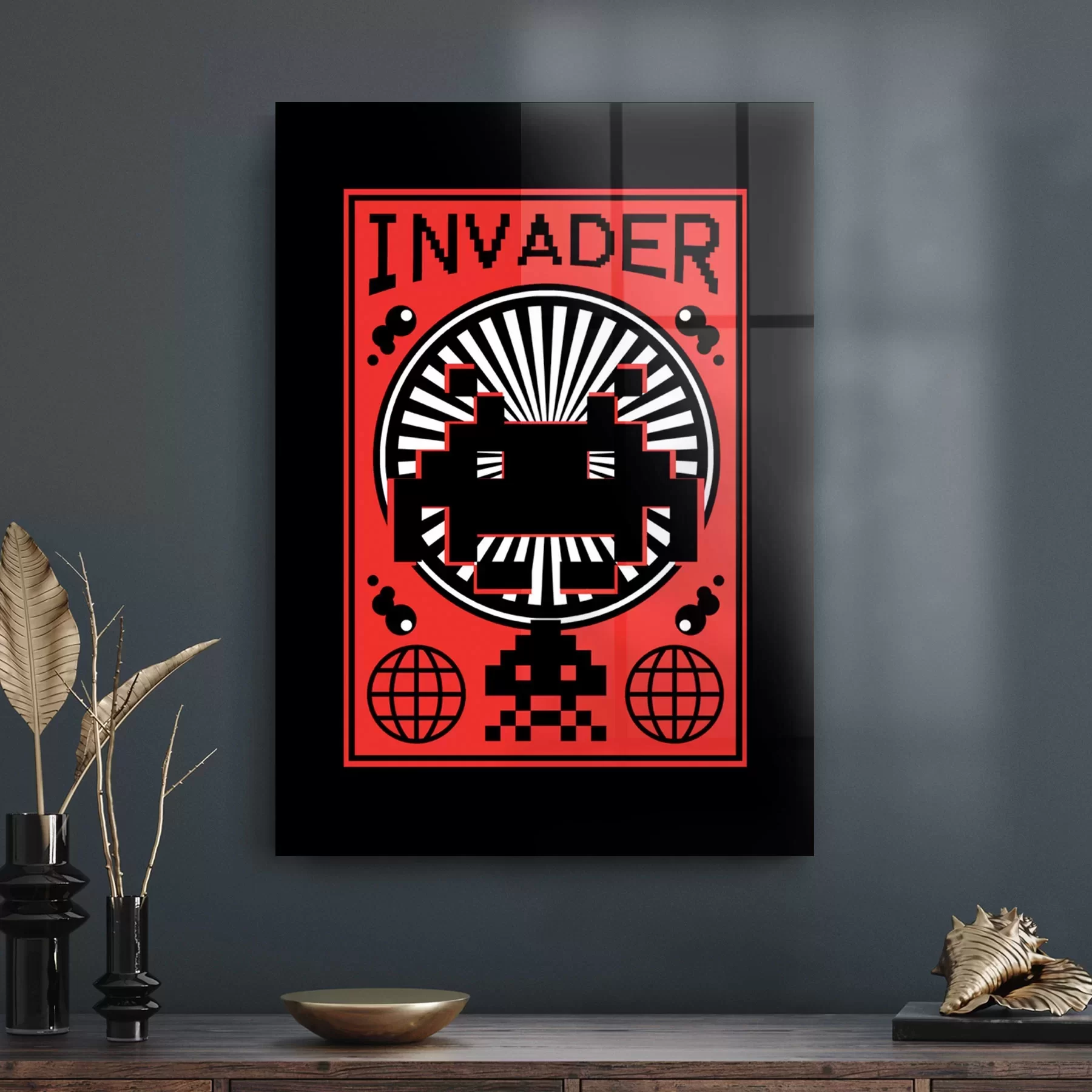 Picture of Decovetro Cam Tablo Gamer invader 30x40 cm