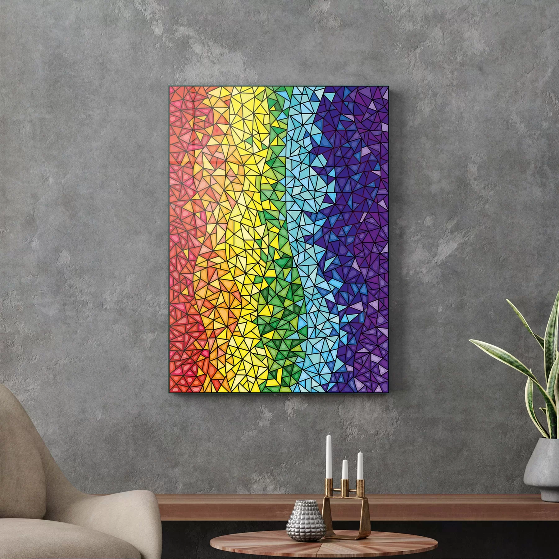 Picture of Decovetro Cam Tablo Renkli Vitray Desenli 50x70 cm