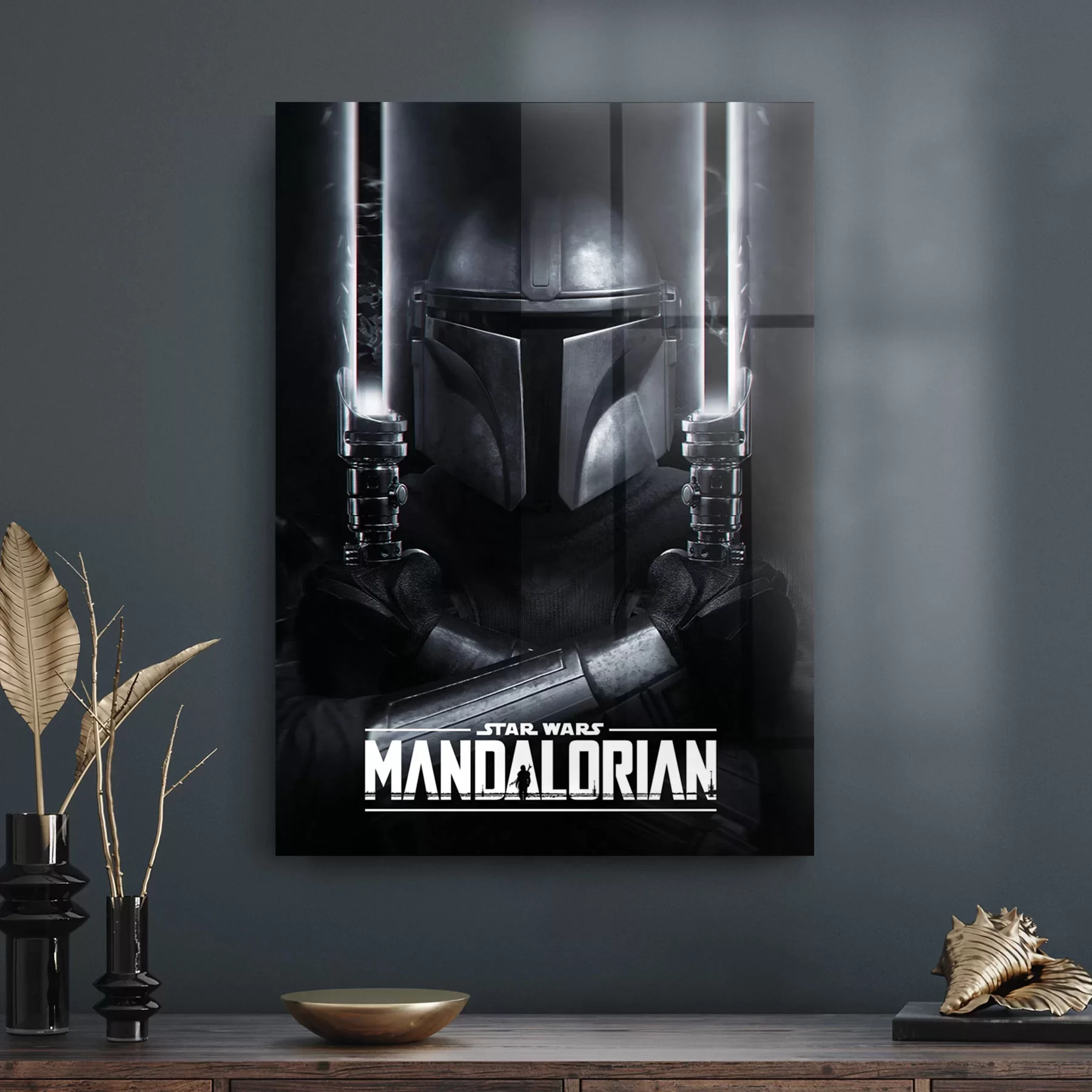 Picture of Decovetro Cam Tablo Star Wars Mandalorian Black Saber 30x40 cm