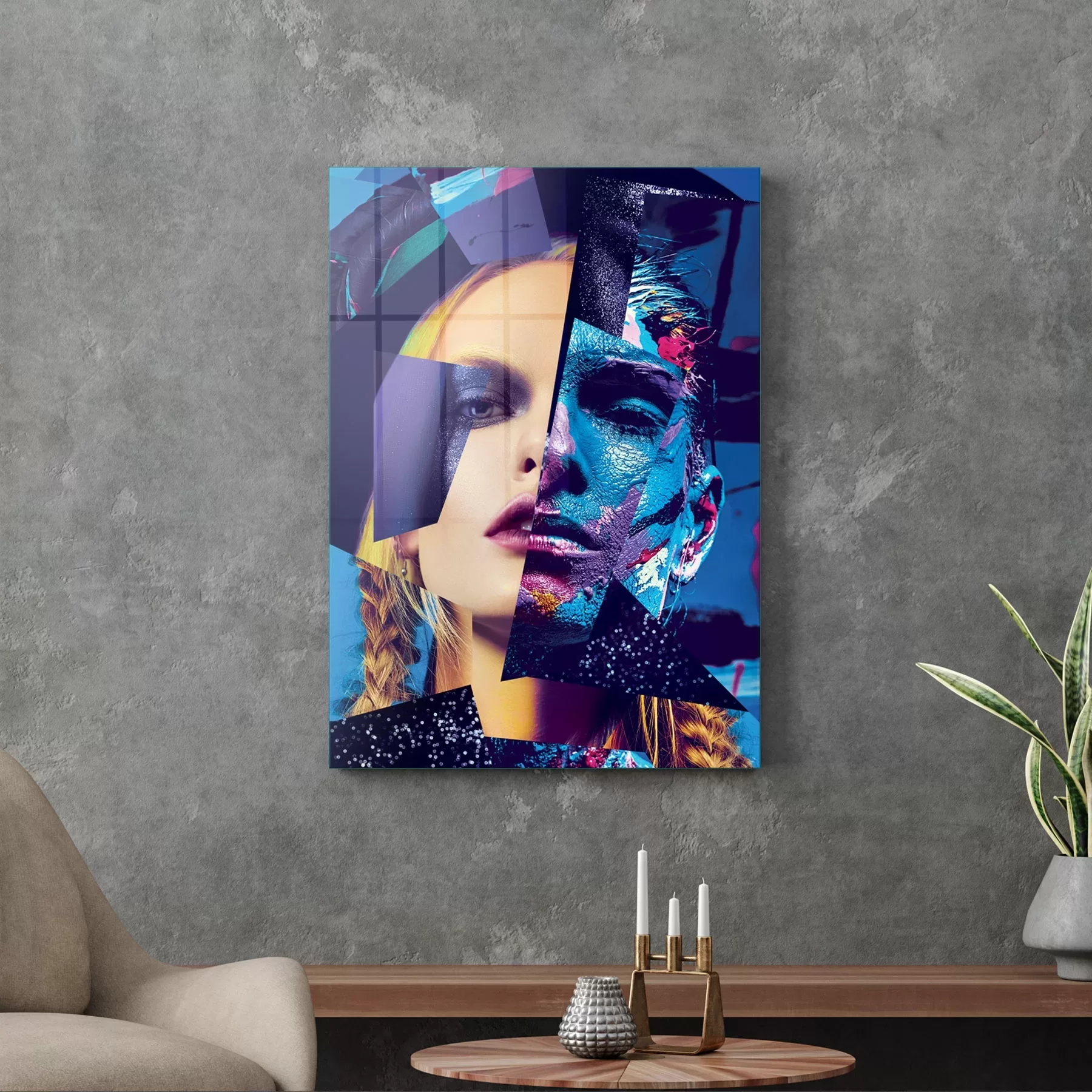 Picture of Decovetro Cam Tablo Pop Art Inked Woman 50x70 cm