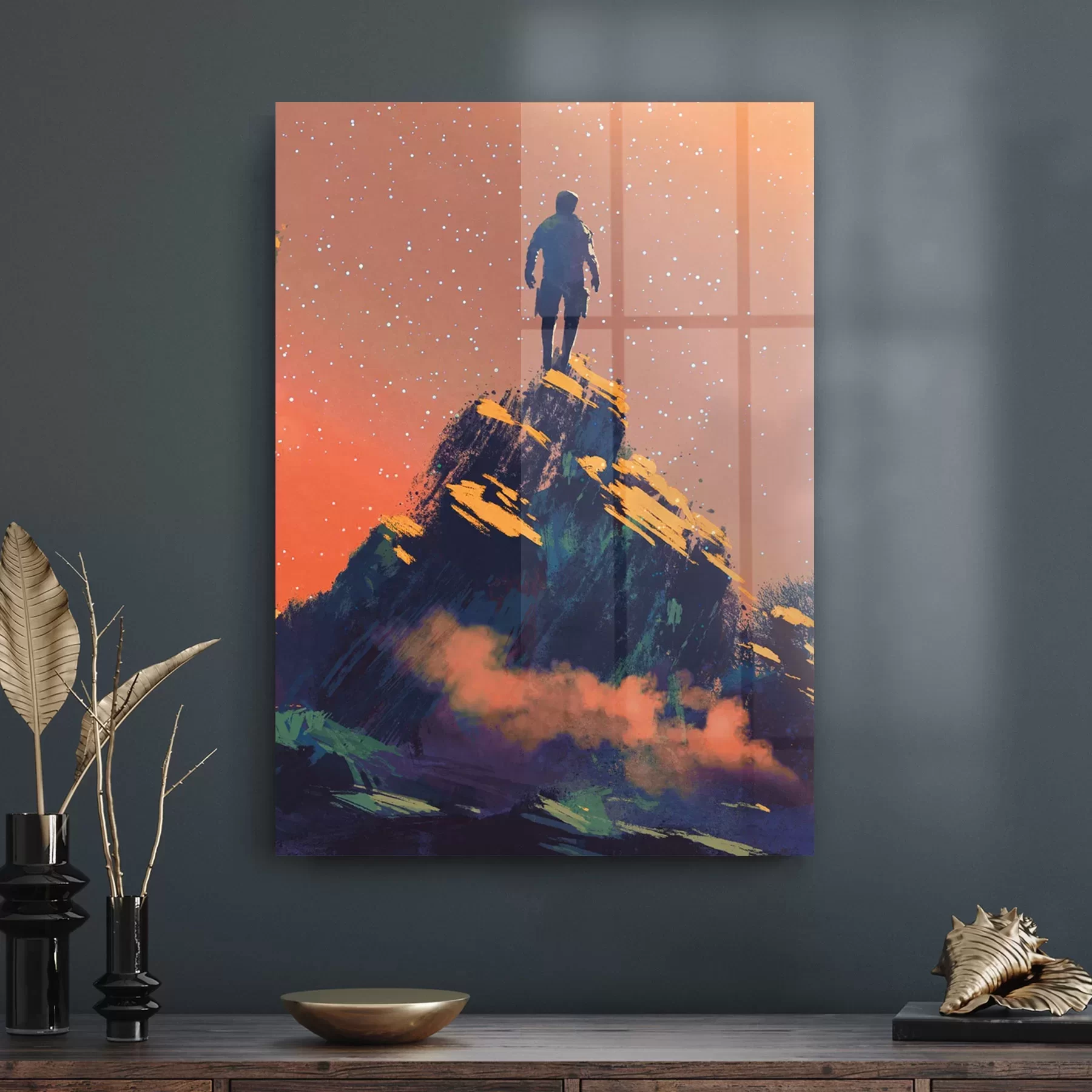 Picture of Decovetro Cam Tablo Sulu Boya Manzara 30x40 cm