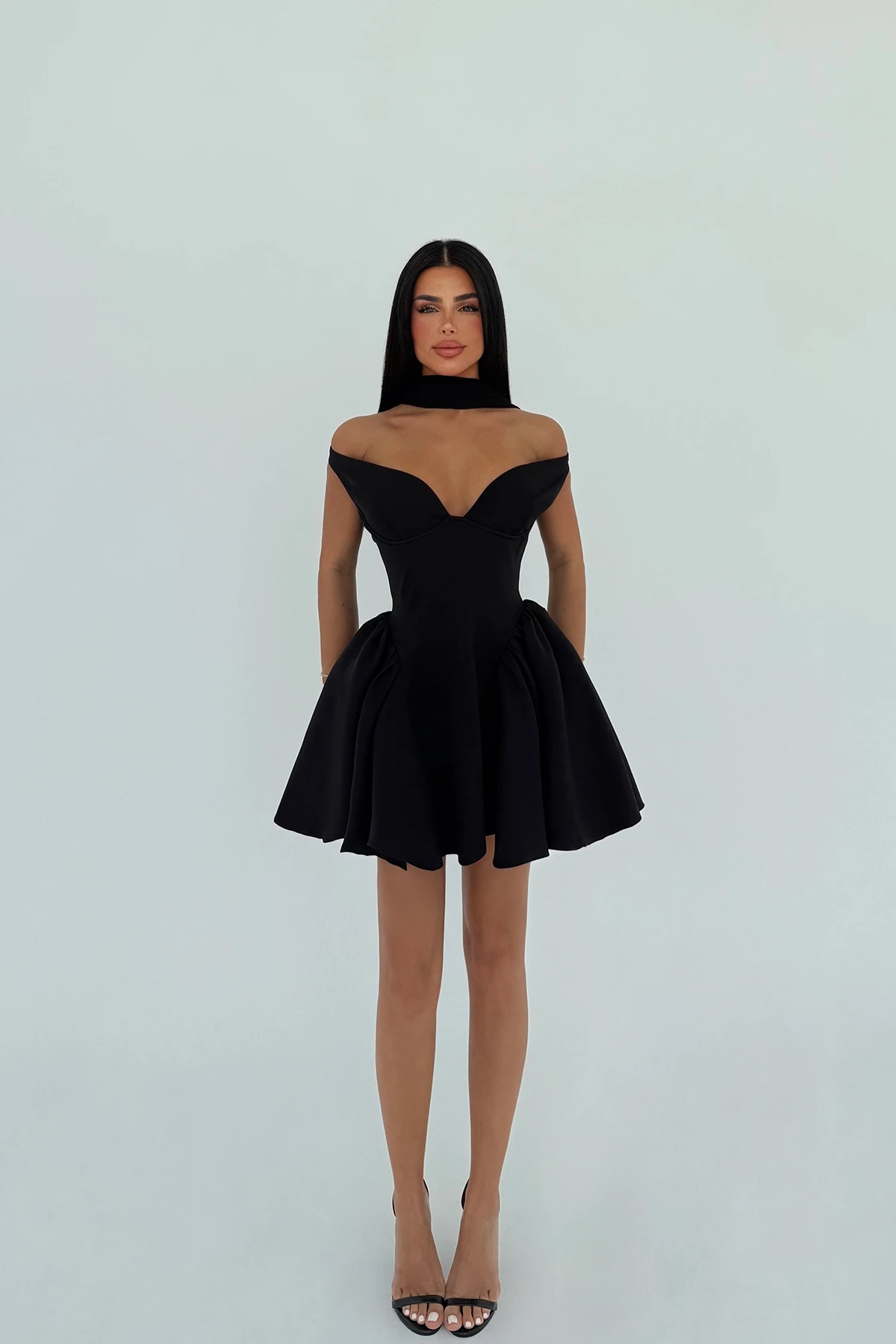 Picture of Black Back Detail Mini Dress