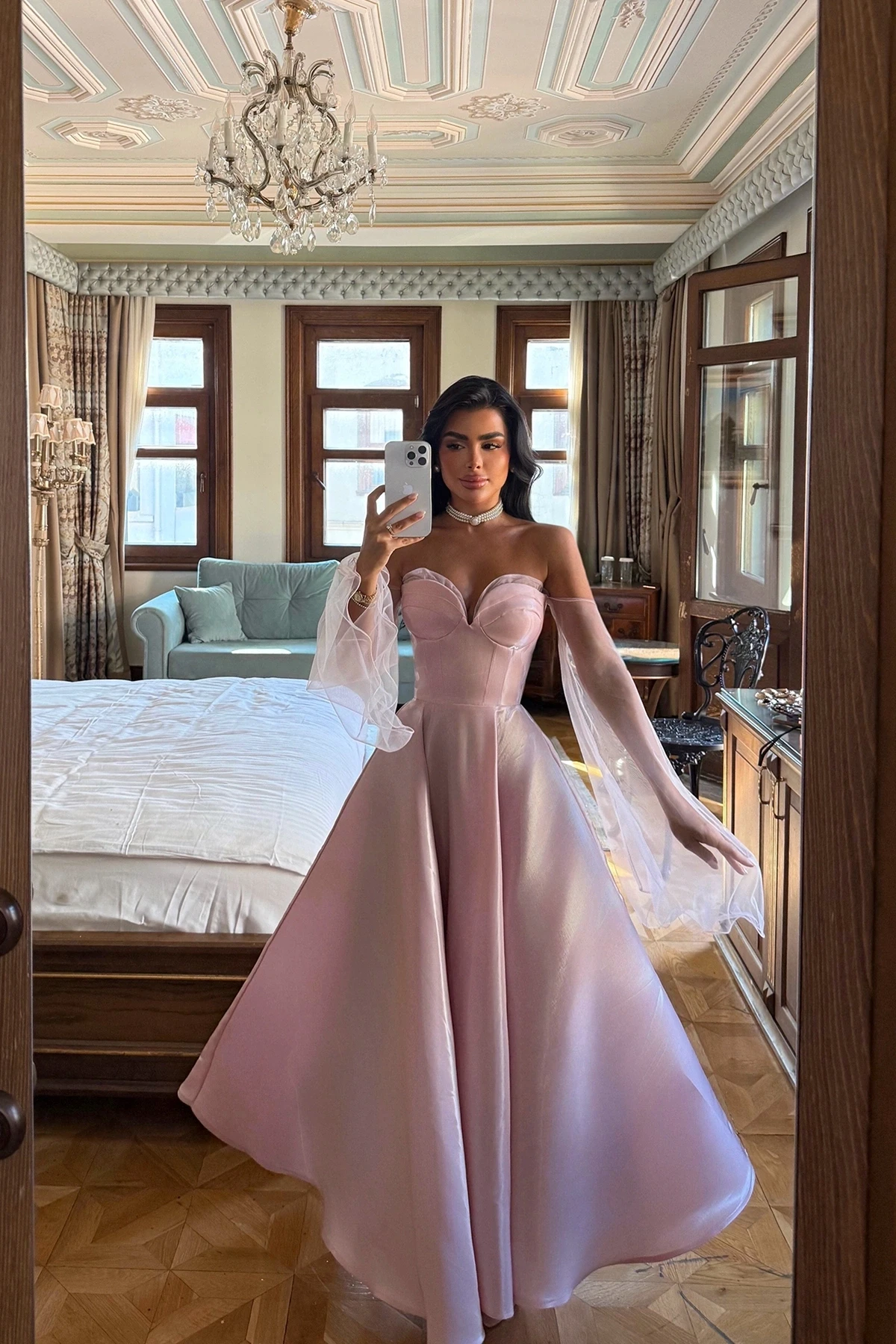 Picture of Powder Strapless Dress