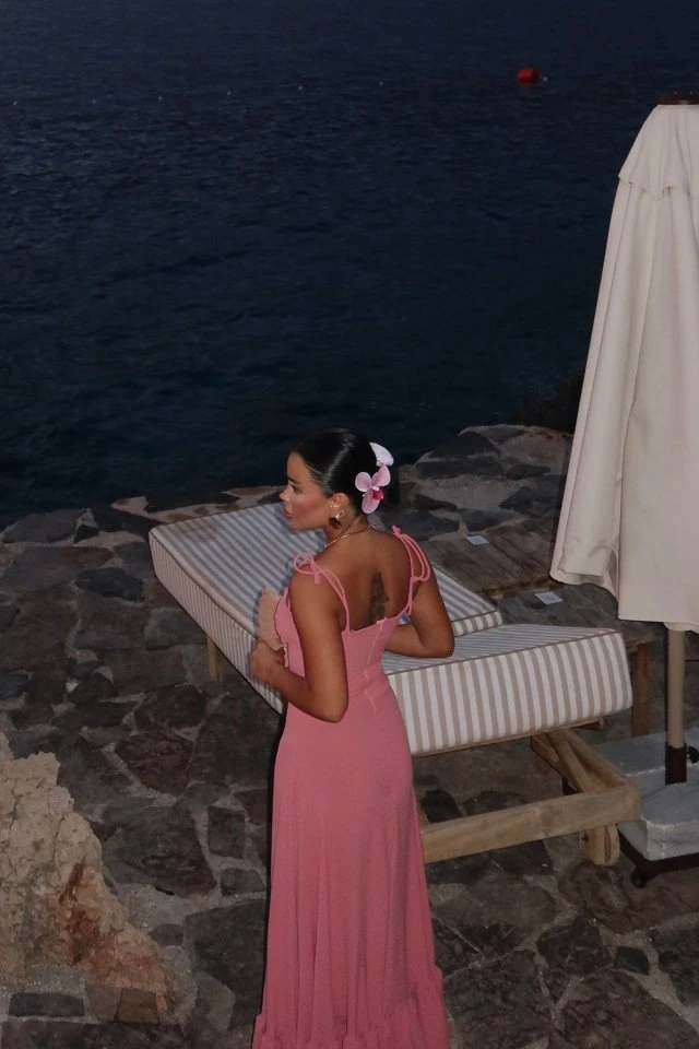 Picture of Dusty Rose Tie Dress