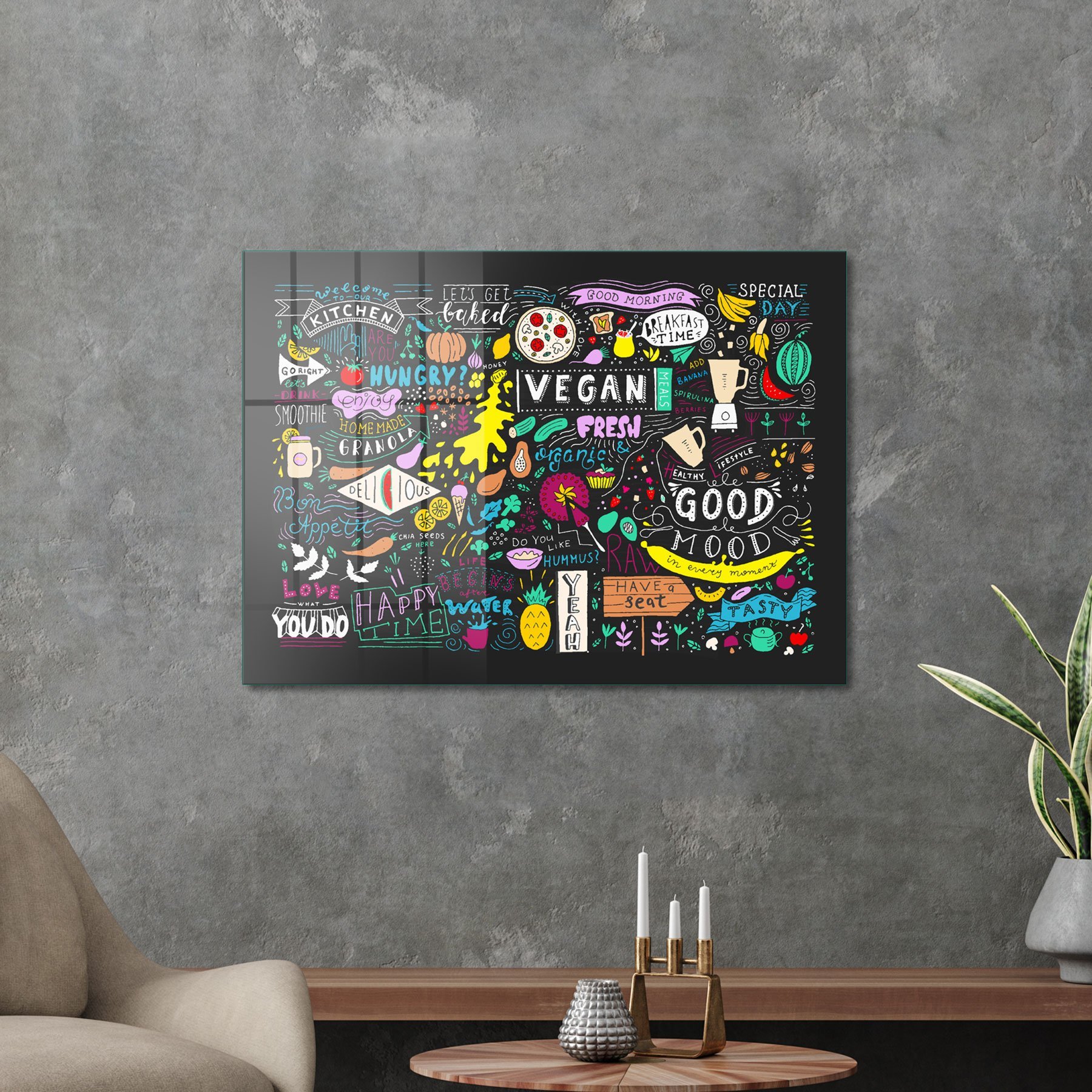 Picture of Decovetro Cam Tablo Vegan Style 30x40 cm