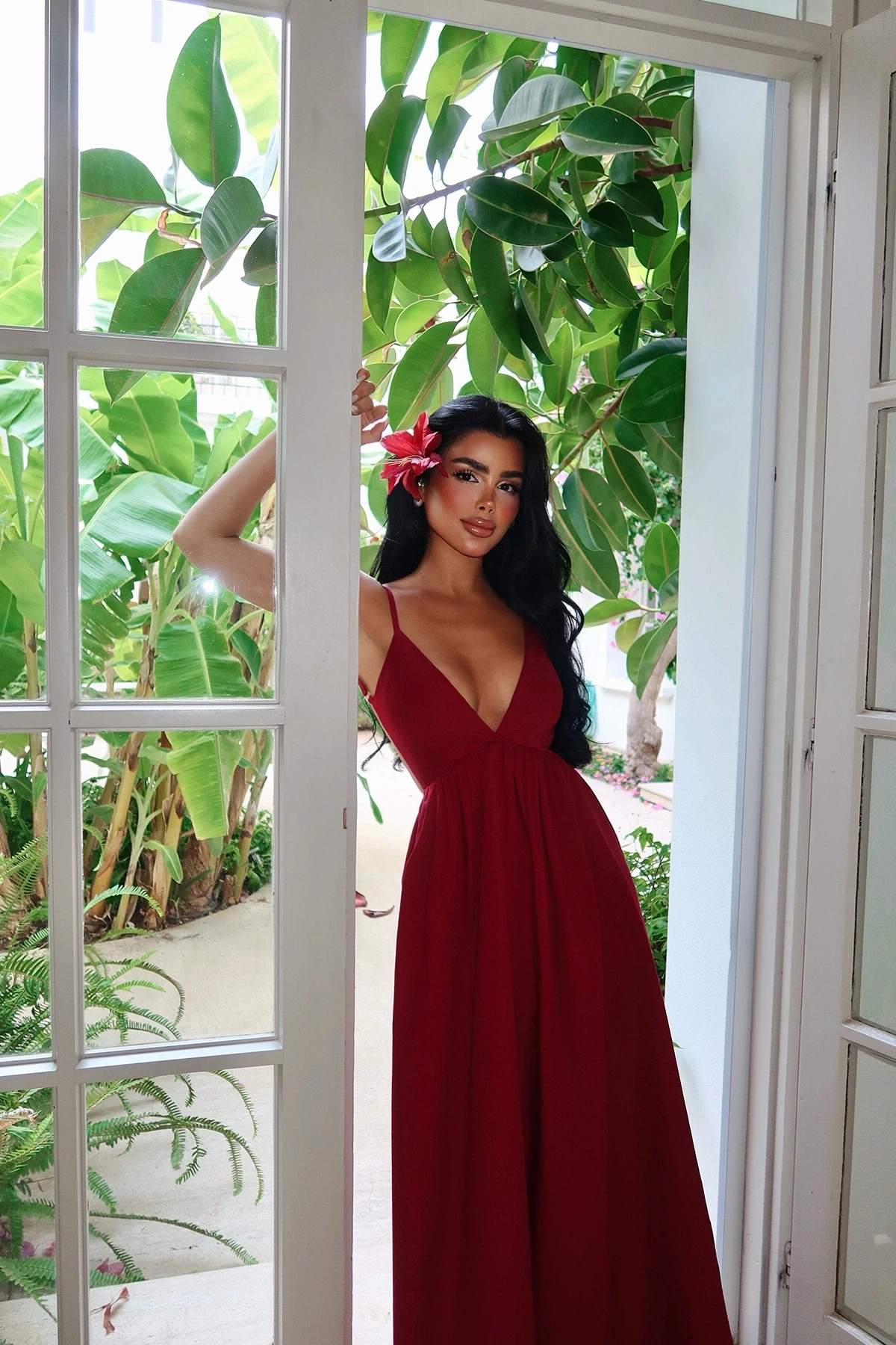 Picture of Burgundy Strappy Long Dress