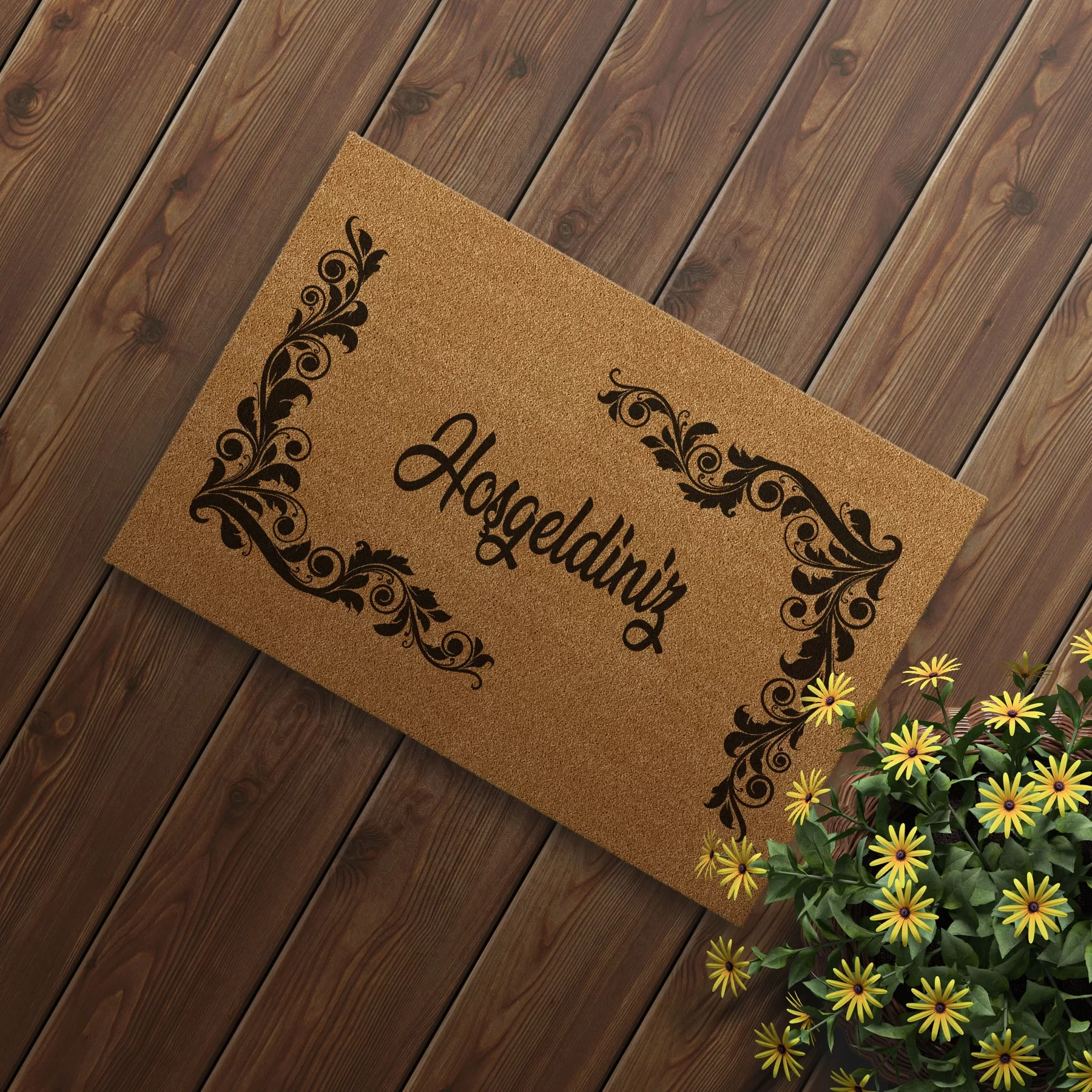 Picture of Decovetro Paspas Hoşgeldiniz Desenli Kapı Önü Paspası 40 x 60 Cm