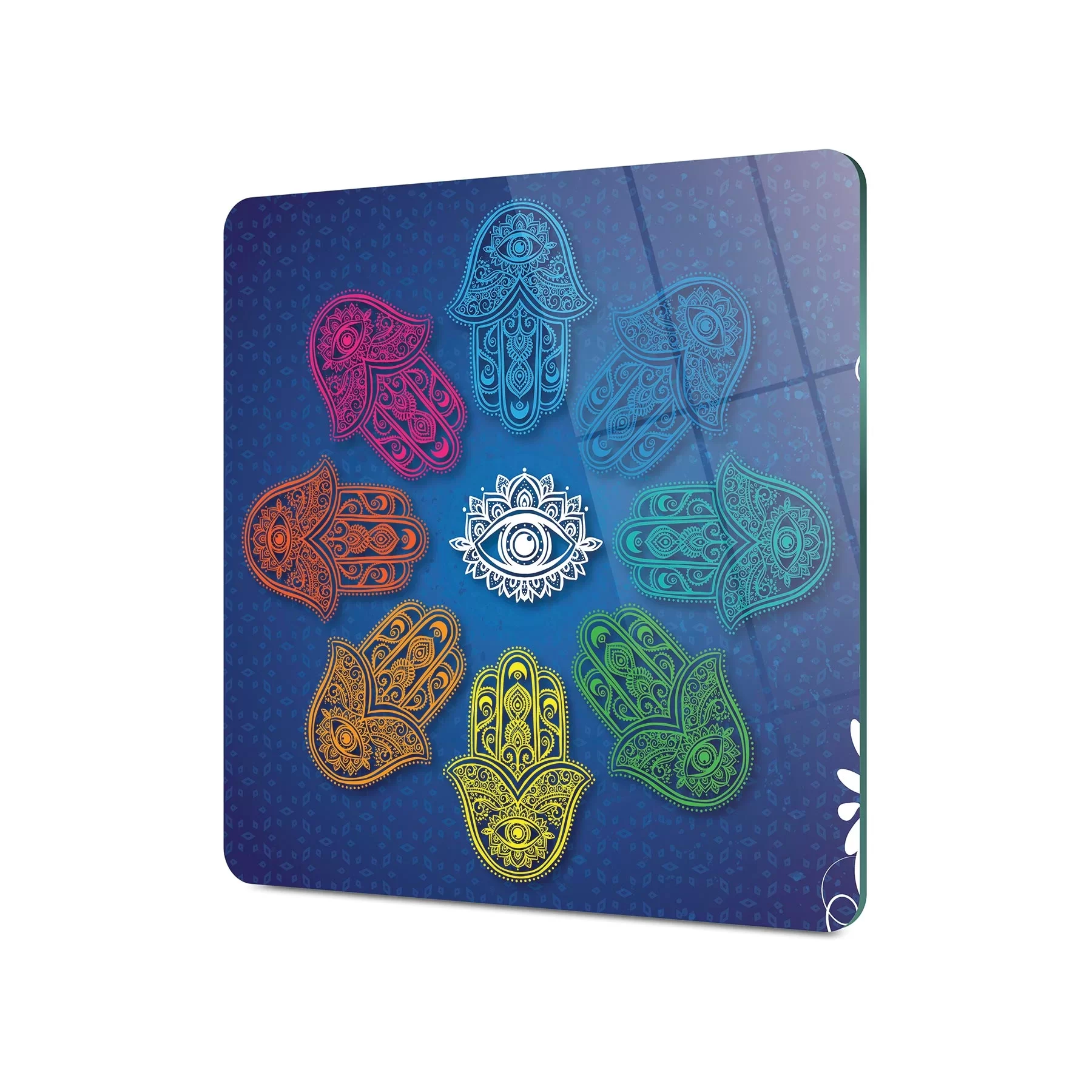 Picture of Decovetro Cam Kesme Tahtası ve Sunumluk Kare Fatma Ana El Desenli 30x30 Cm