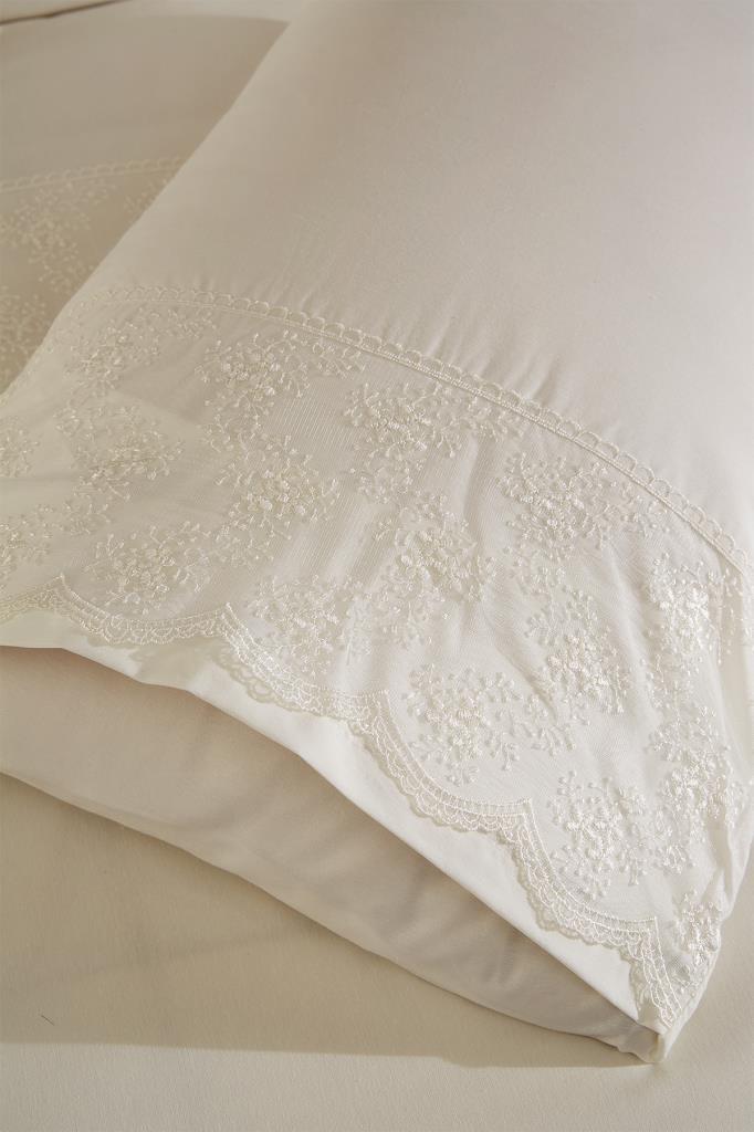 Picture of Fransız Dantelli Nuray Çeyizlik Nevresim Takımı Krem